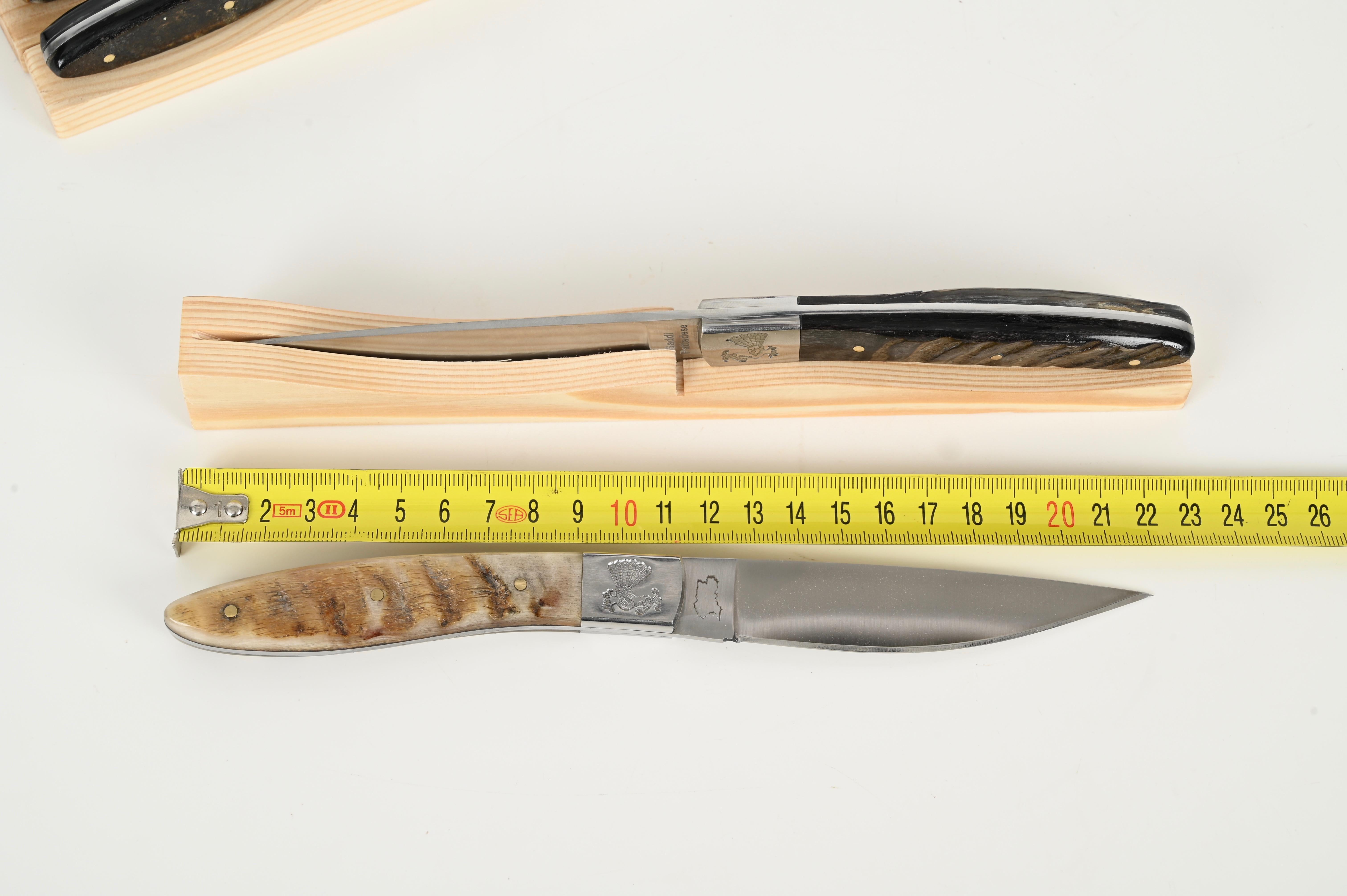 Set of 6 Hand-Made Italian Pattada Knives, Italy, Sardinia 1990s For Sale 7