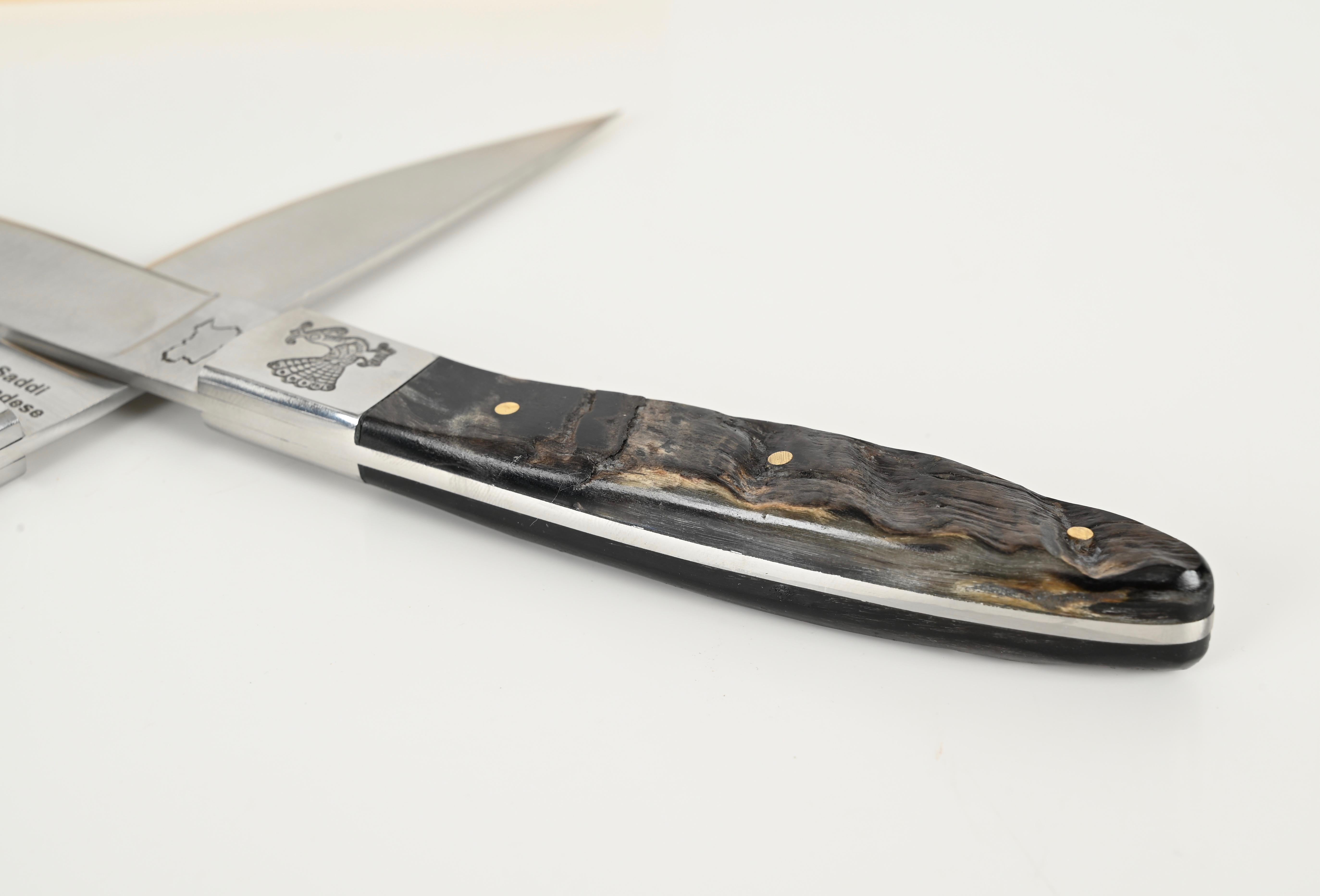 Set of 6 Hand-Made Italian Pattada Knives, Italy, Sardinia 1990s For Sale 10