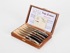 Ensemble de 6 couteaux Pattada italiens fabriqués à la main, Italie, Sardaigne, années 1990