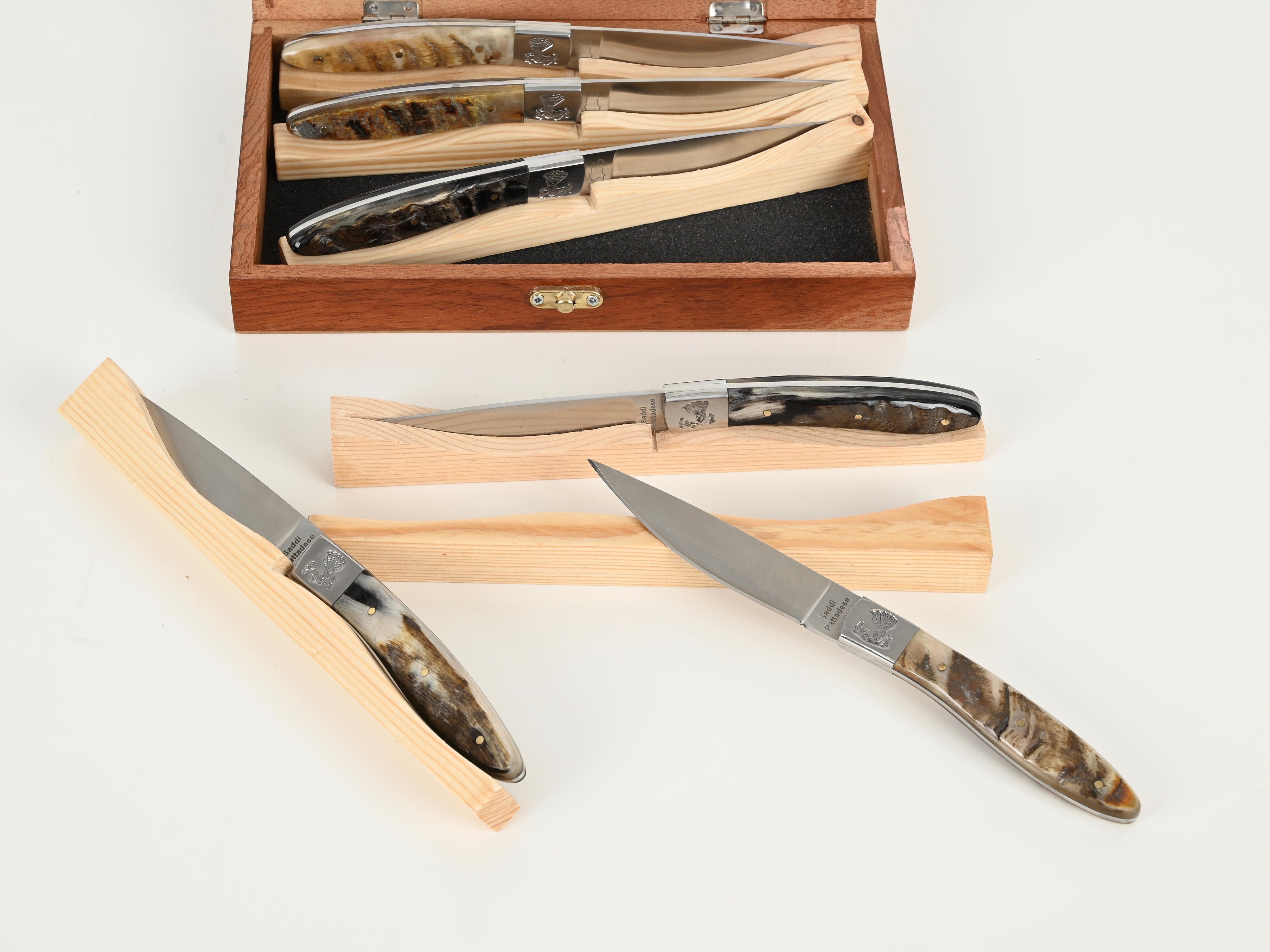 Set of 6 Hand-Made Italian Pattada Knives, Italy, Sardinia 1990s For Sale 13