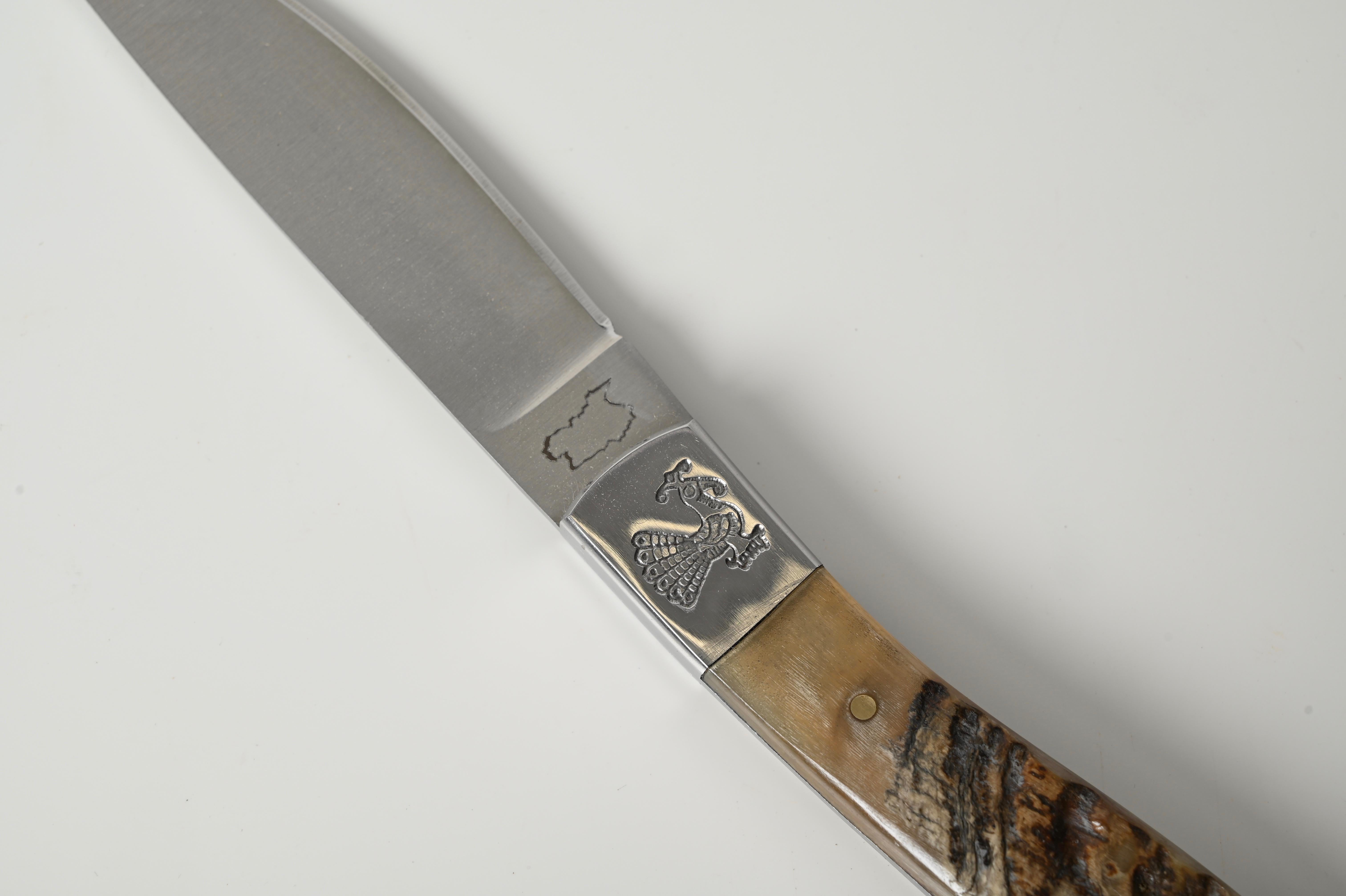 Stainless Steel Set of 6 Hand-Made Italian Pattada Knives, Italy, Sardinia 1990s For Sale