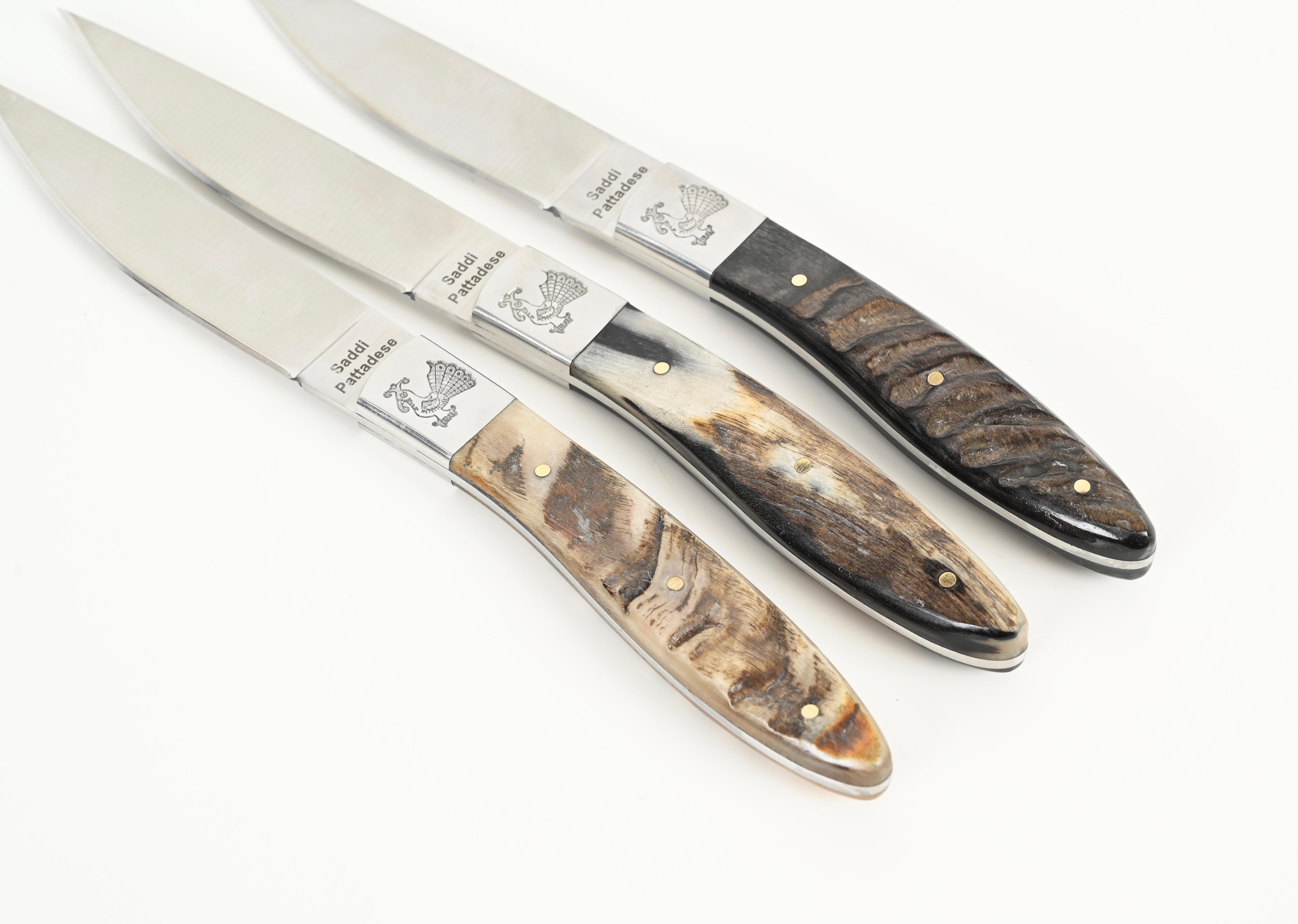 Set of 6 Hand-Made Italian Pattada Knives, Italy, Sardinia 1990s For Sale 2