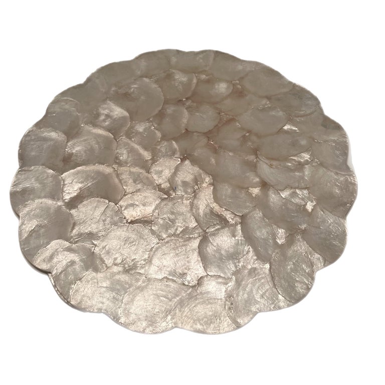 Set of 6 Handcrafted Capiz Scalloped Placemats, 1970s For Sale at 1stDibs