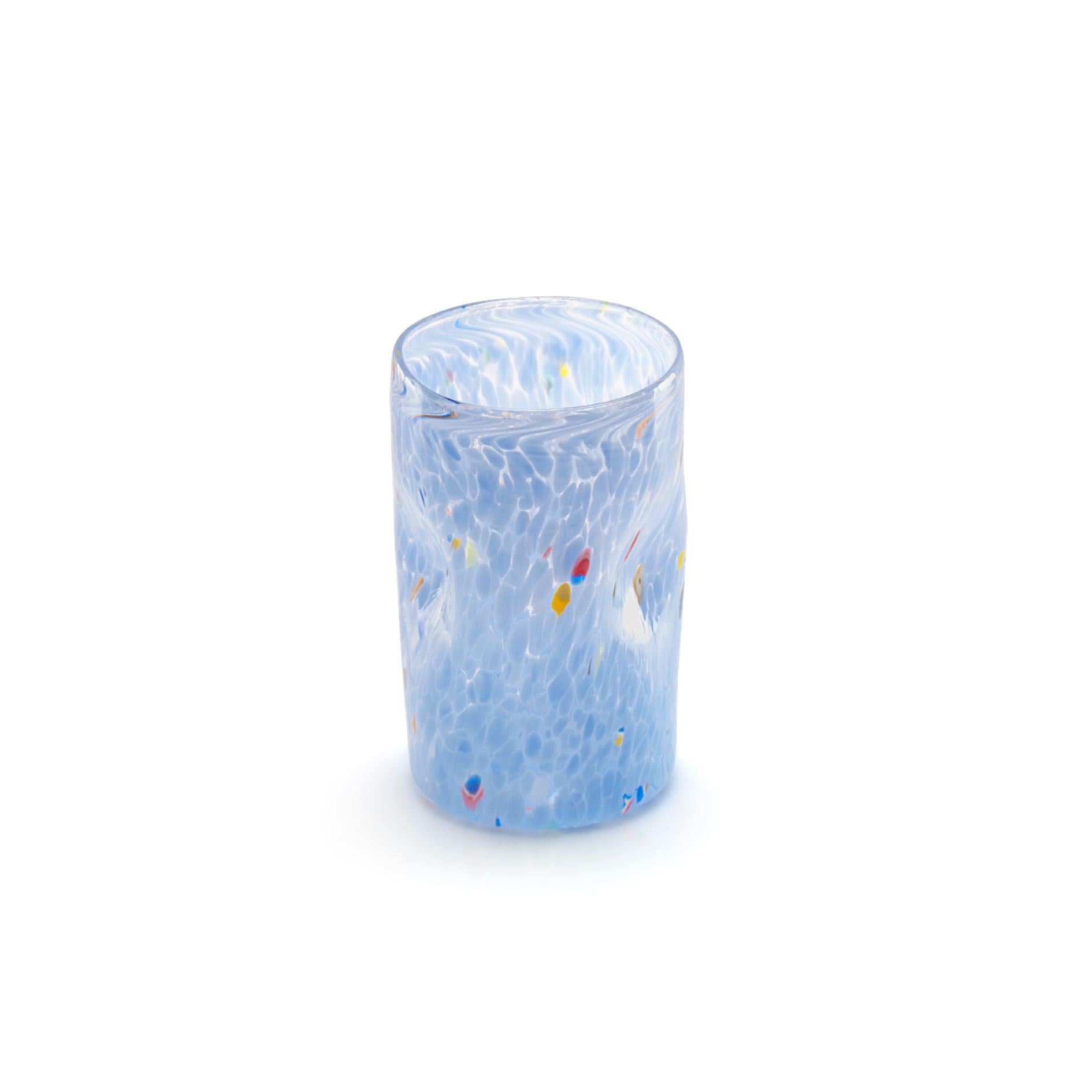Hand-Crafted Set of 6 Handmade Unique Goto Murano Drinking Glasses For Sale