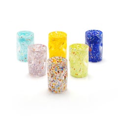 Juego de 6 vasos de Murano Goto, únicos y hechos a mano