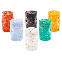 Vintage Set of 6 Handmade Unique Goto Murano Drinking Glasses