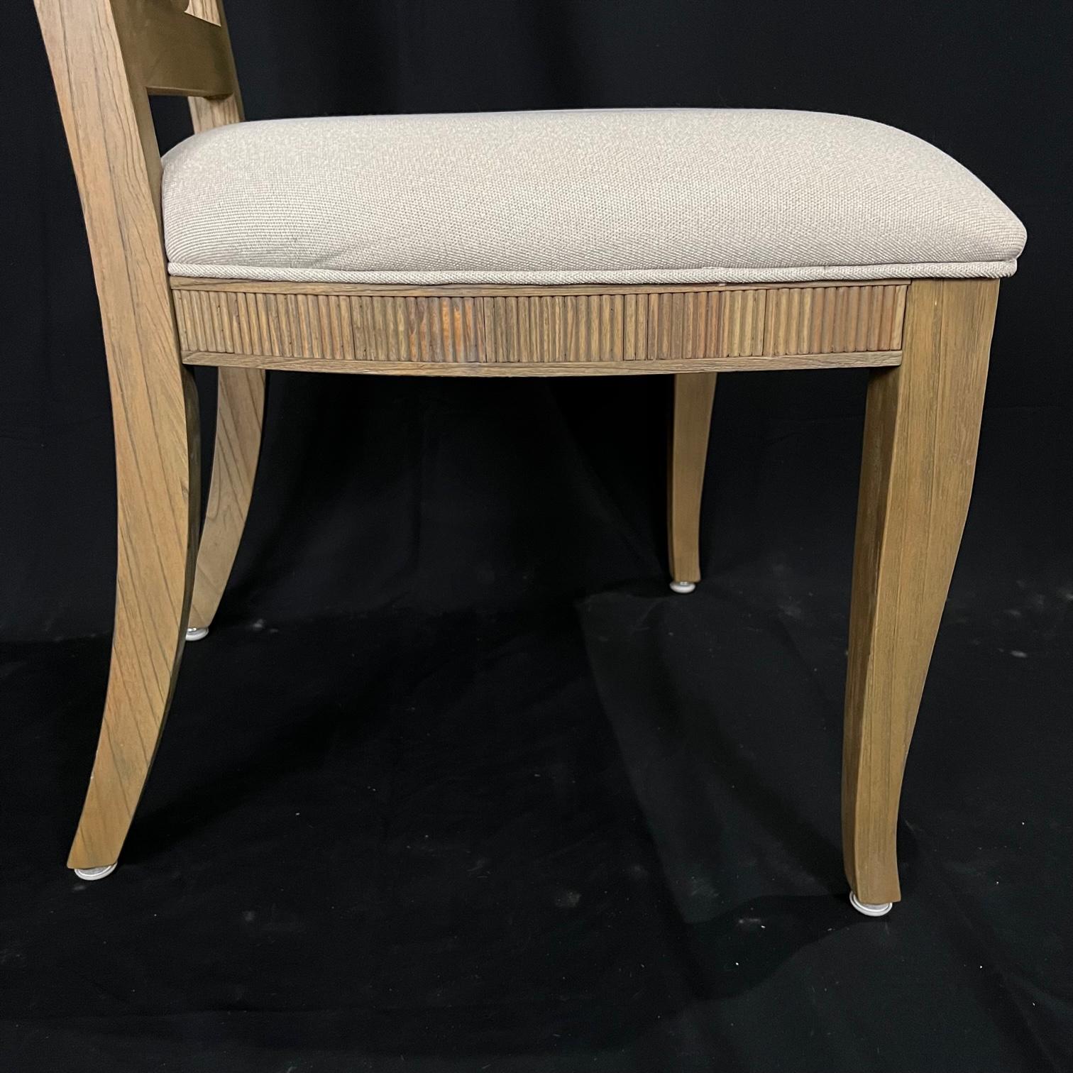 Ensemble de 6 superbes chaises de salle à manger Khaki à dossier annulaire Hekman en vente 5