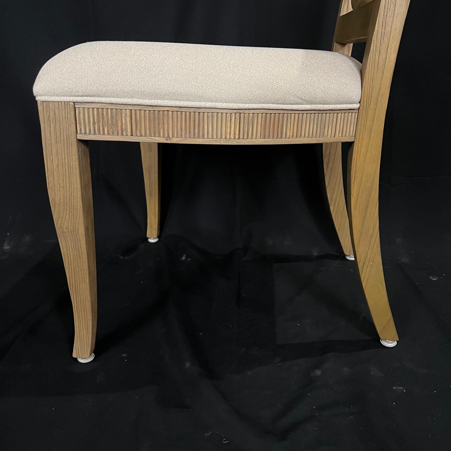 American Set of 6 Handsome Khaki Ring Back Hekman Dining Chairs