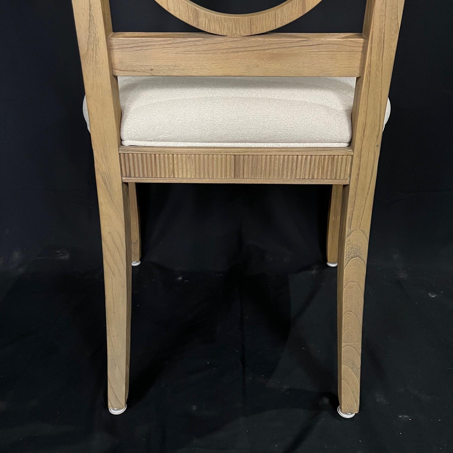 Set of 6 Handsome Khaki Ring Back Hekman Dining Chairs In Good Condition For Sale In Hopewell, NJ