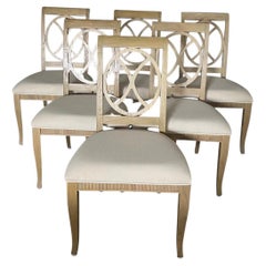 Set of 6 Handsome Khaki Ring Back Hekman Dining Chairs