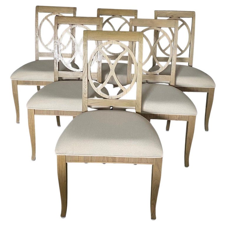 Set of 6 Handsome Khaki Ring Back Hekman Dining Chairs For Sale at 1stDibs