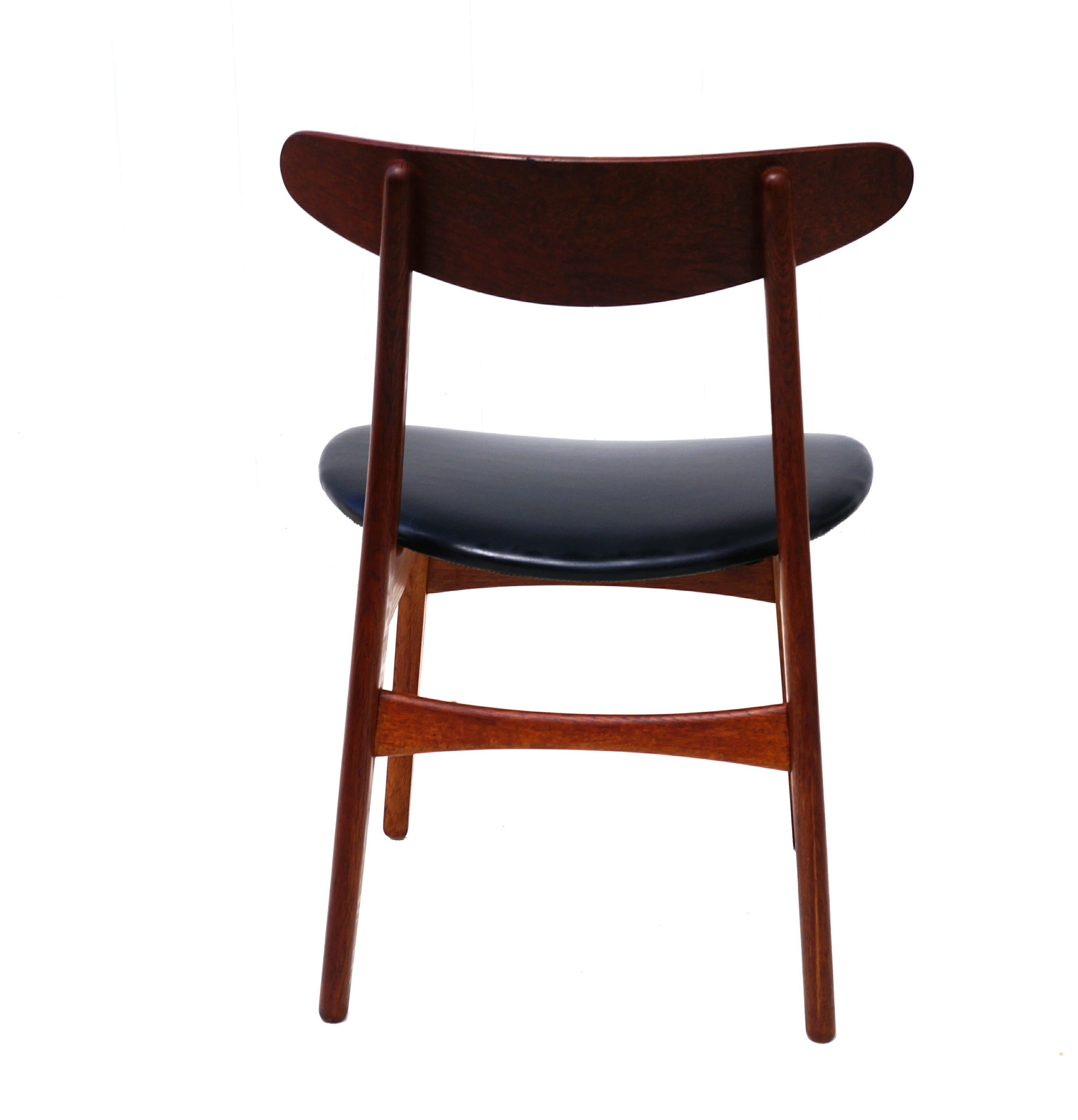 Mid-20th Century Set of 6 Hans J. Wegner Dining Chairs Model CH30 for Carl Hansen & Son