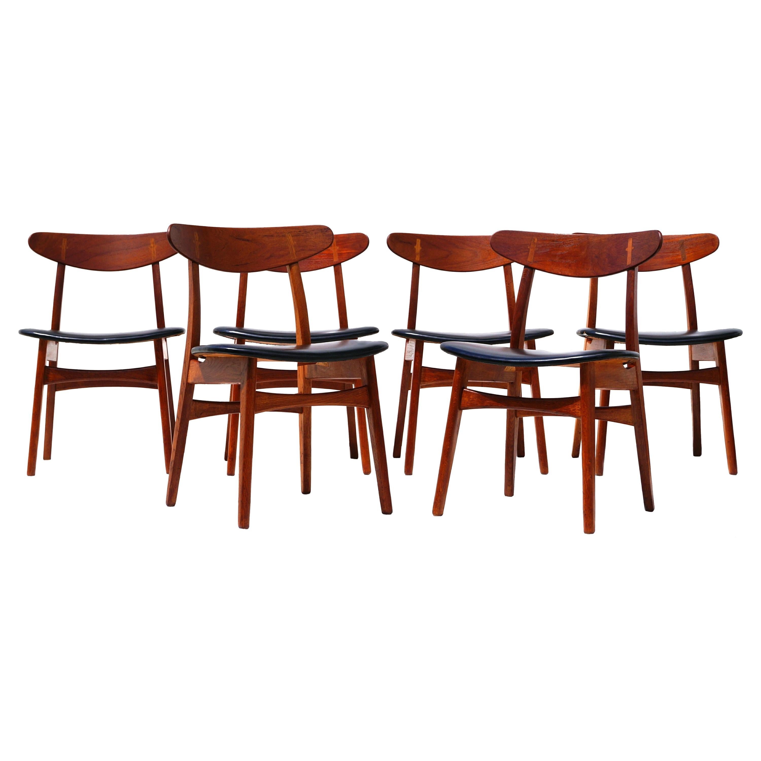 Set of 6 Hans J. Wegner Dining Chairs Model CH30 for Carl Hansen & Son