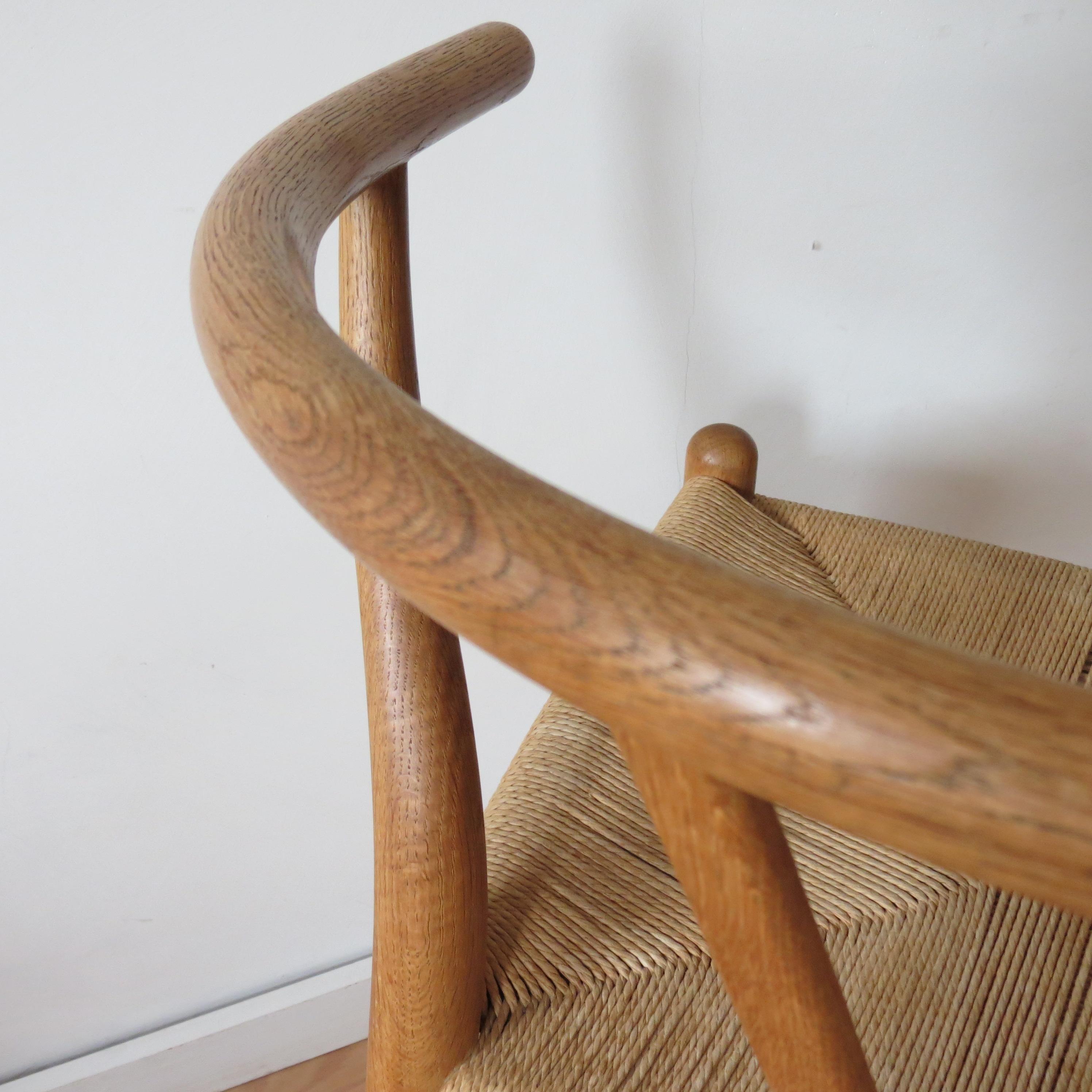 Set of 6 Hans J Wegner Wishbone Ch24 Chair Carl Hanson 1960s Editions in Oak 3