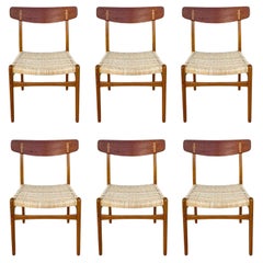 Set of 6 Hans Wegner CH 23 Dining Chairs