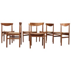 Set of 6 Hans Wegner Style Oak and Rope Chairs