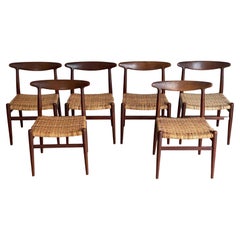 Set of 6 Hans Wegner W2 Dining Chairs
