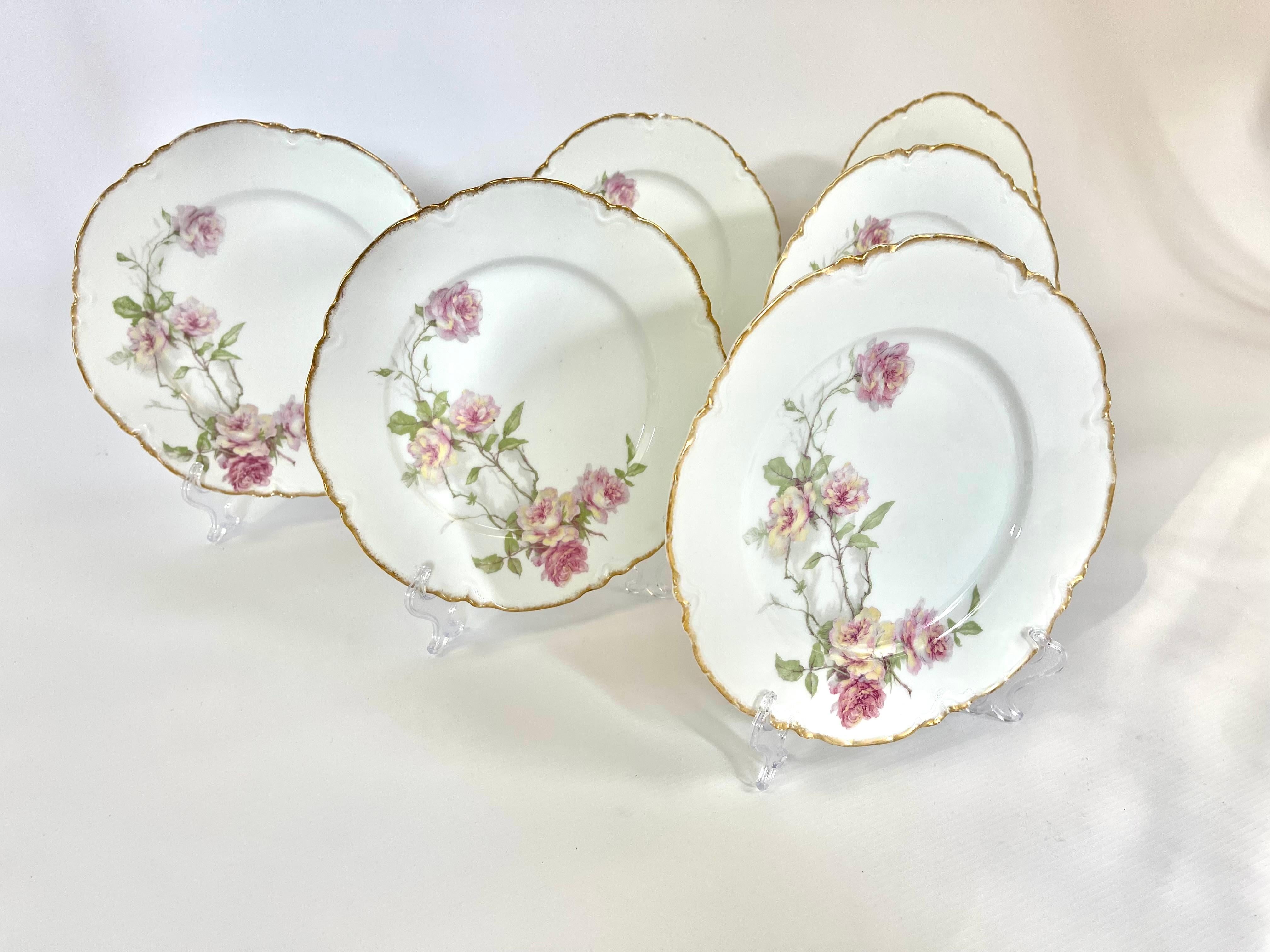 Lote de 6 platos llanos Haviland Limoges 