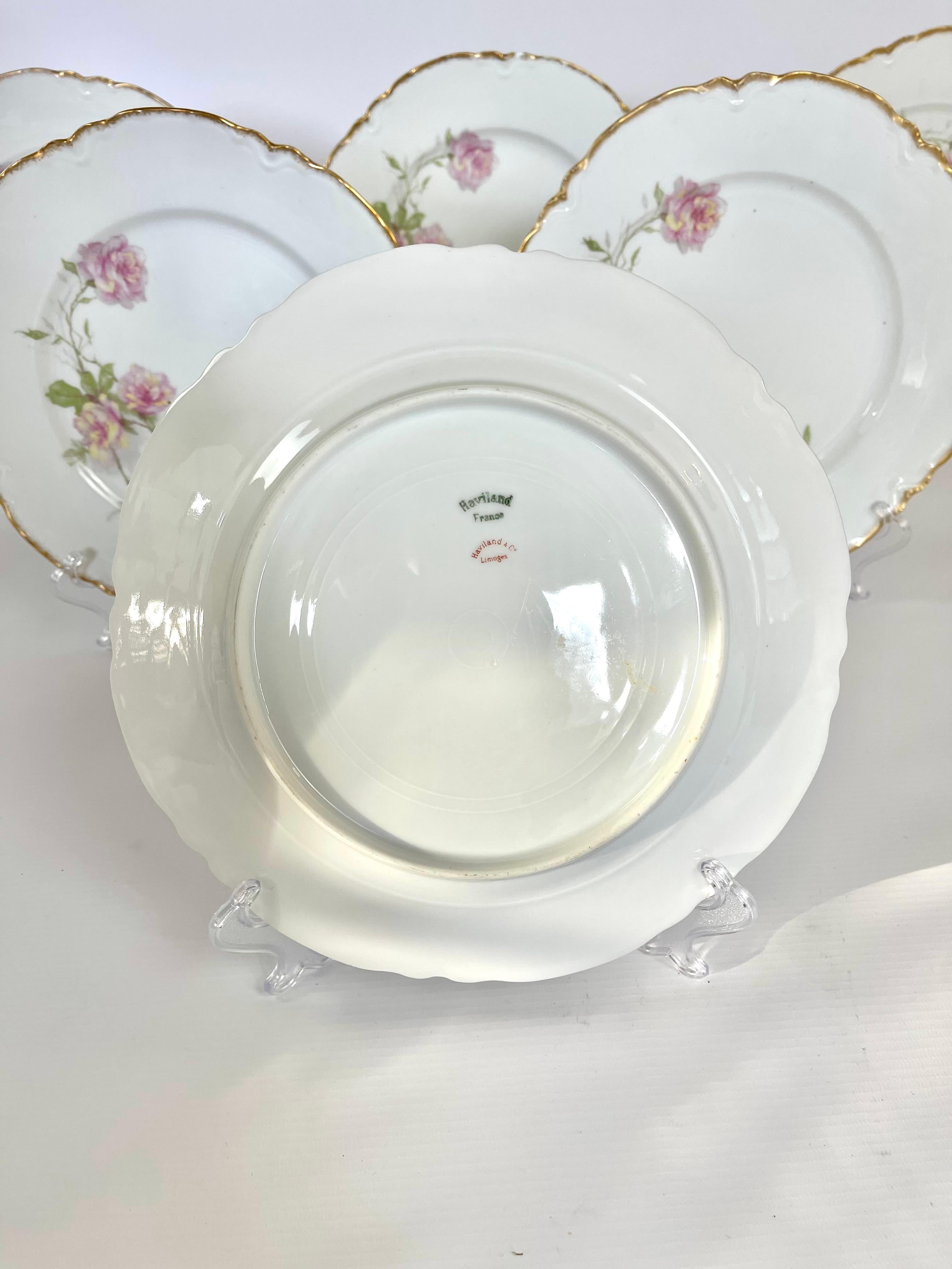 Lote de 6 platos llanos Haviland Limoges 