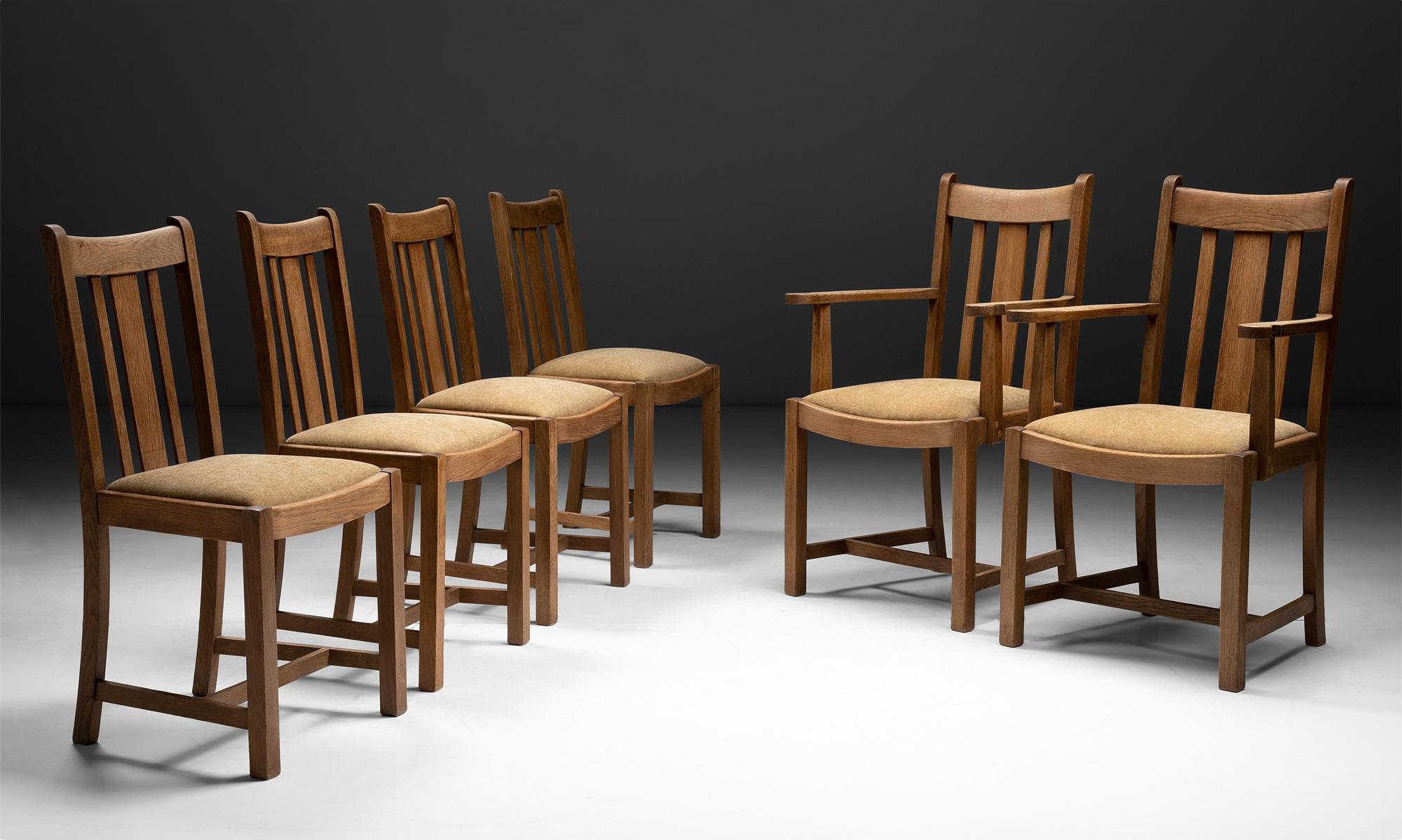 Set of '6' Heals Oak Dining Chairs, England, circa 1920 at 1stDibs