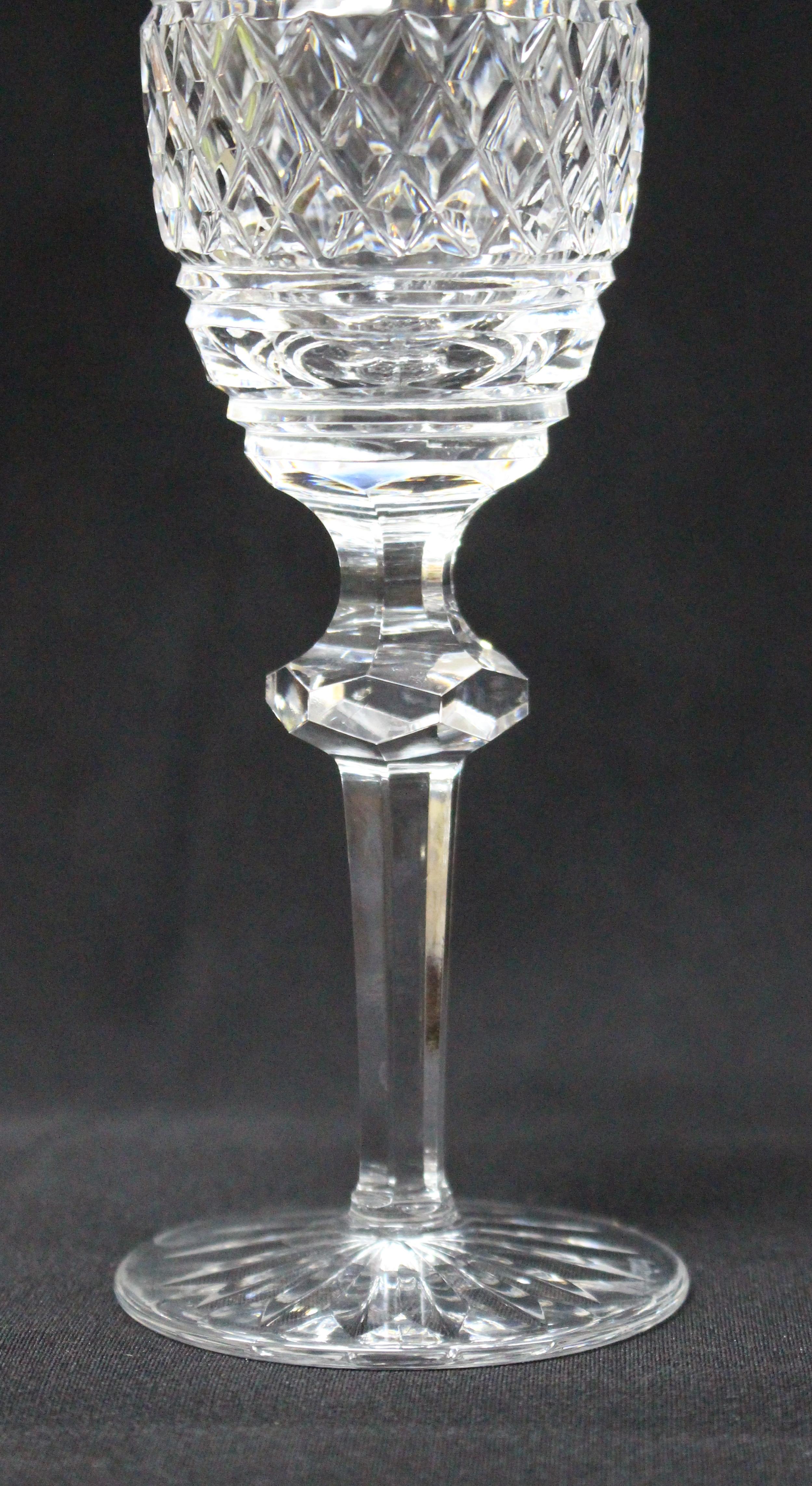 Set of 6 Heavily Cut Waterford Knopped Stem Port Glasses In Good Condition For Sale In Worcester, GB