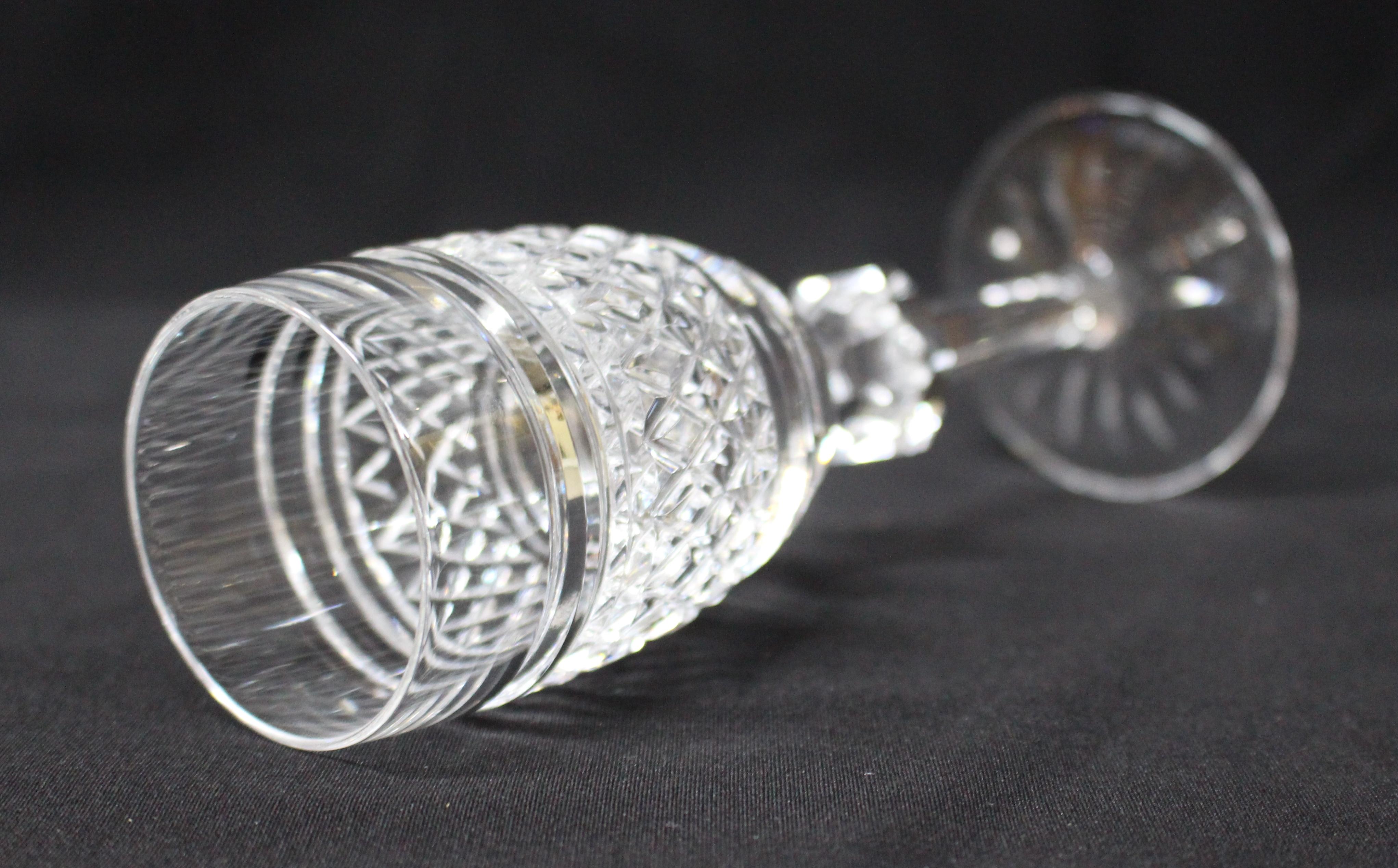 20th Century Set of 6 Heavily Cut Waterford Knopped Stem Port Glasses For Sale