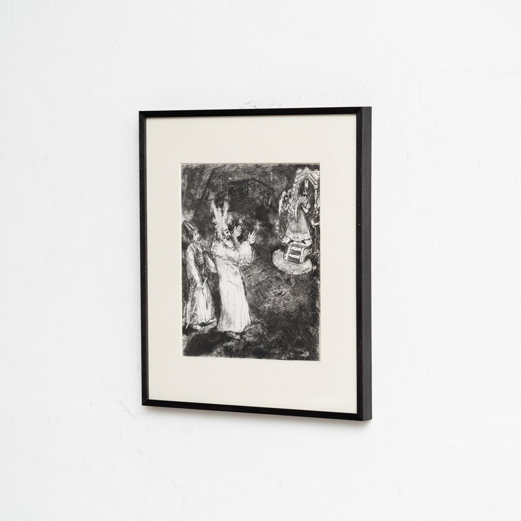Conjunto de 6 grabados en heliograbado de Marc Chagall de su icónica serie bíblica Papel en venta