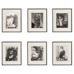 Conjunto de 6 grabados en heliograbado de Marc Chagall de su icónica serie bíblica