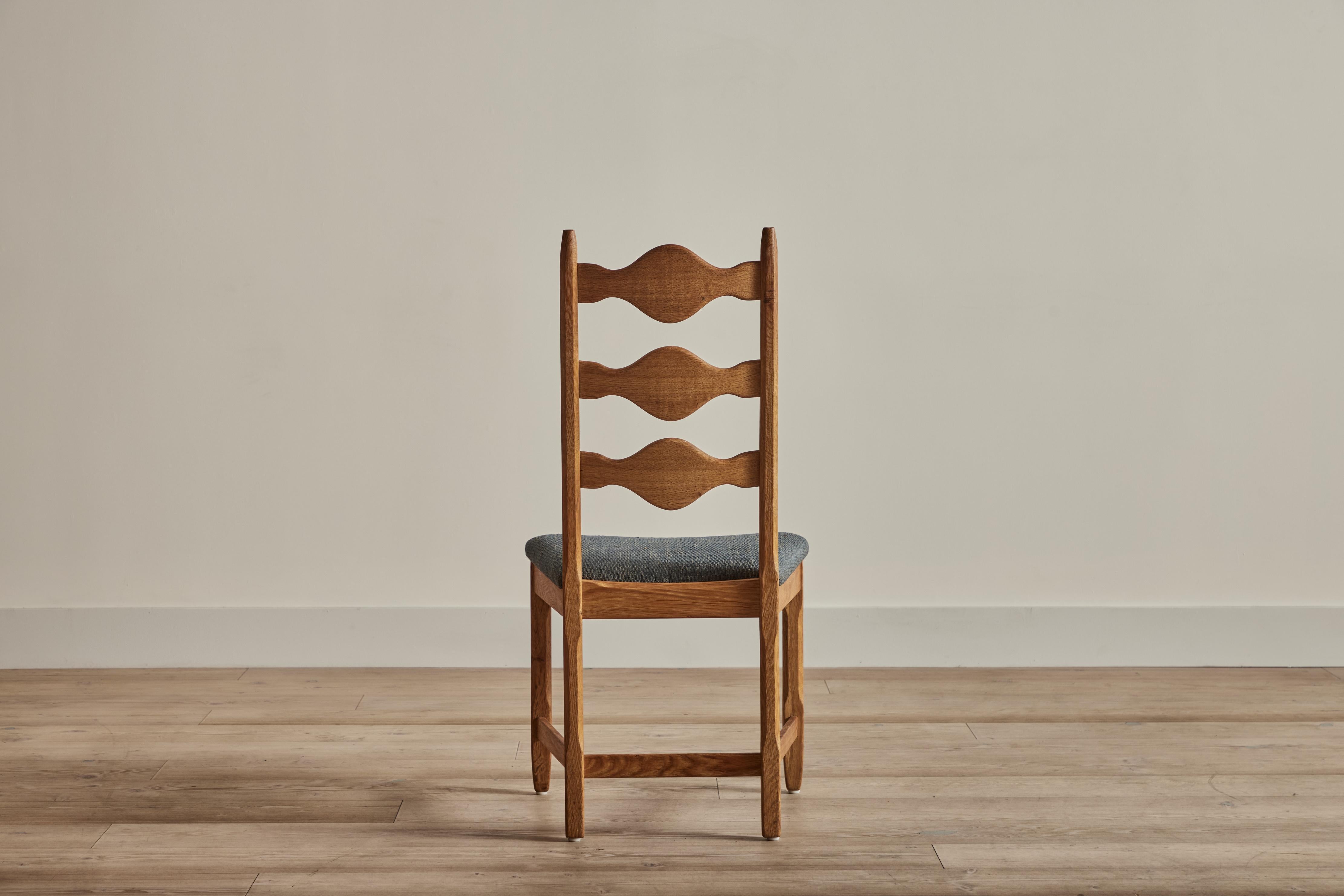 Cotton Set of 6 Henning Kjaernulf Dining Chairs