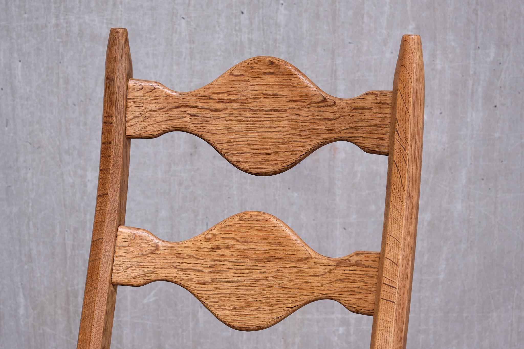 Set di 6 sedie da pranzo Henning Kjærnulf, Oak e Rubelli Bouclé, Danimarca, anni '60 in vendita 5