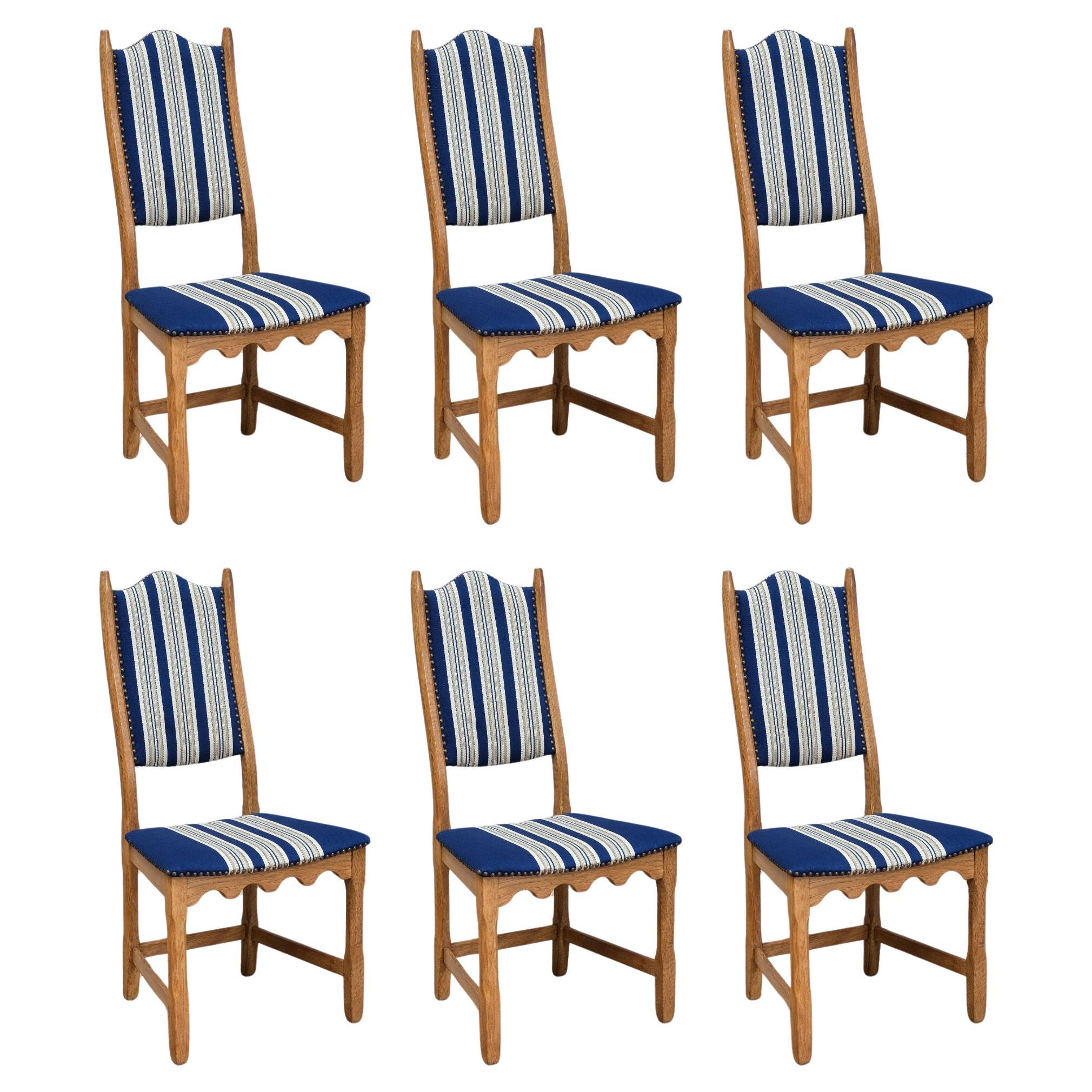 Set of 6 Henning Kjærnulf Oak Dining Chairs, Nyrup Møbelfabrik, Denmark, 1960s en venta
