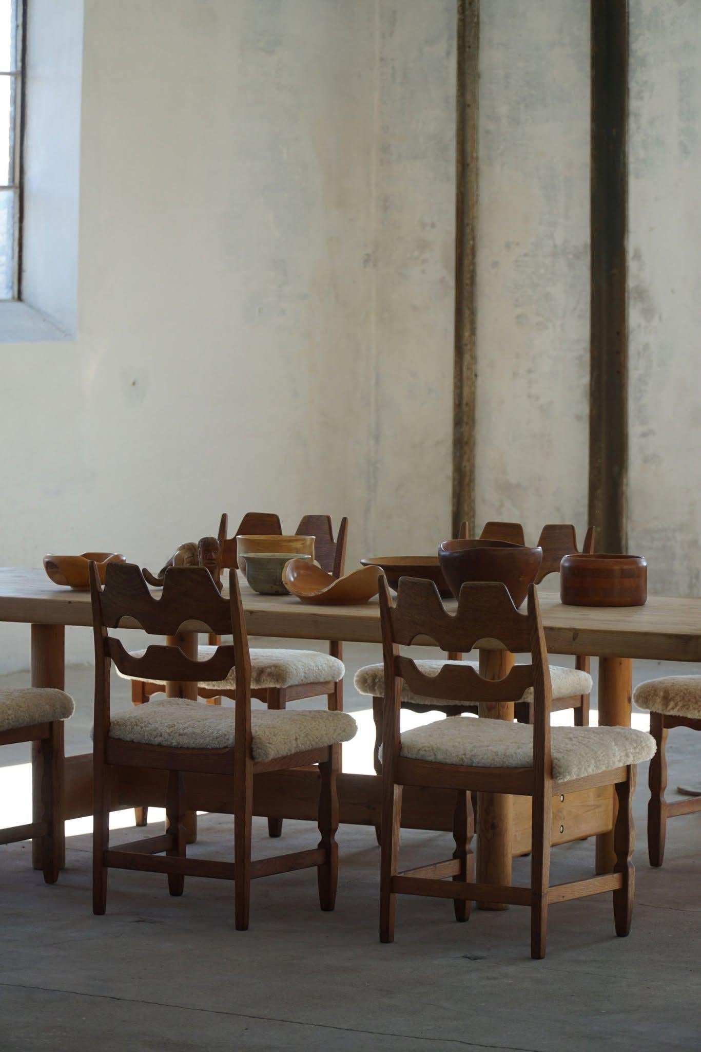 Cuir d'agneau Ensemble de 6 chaises 