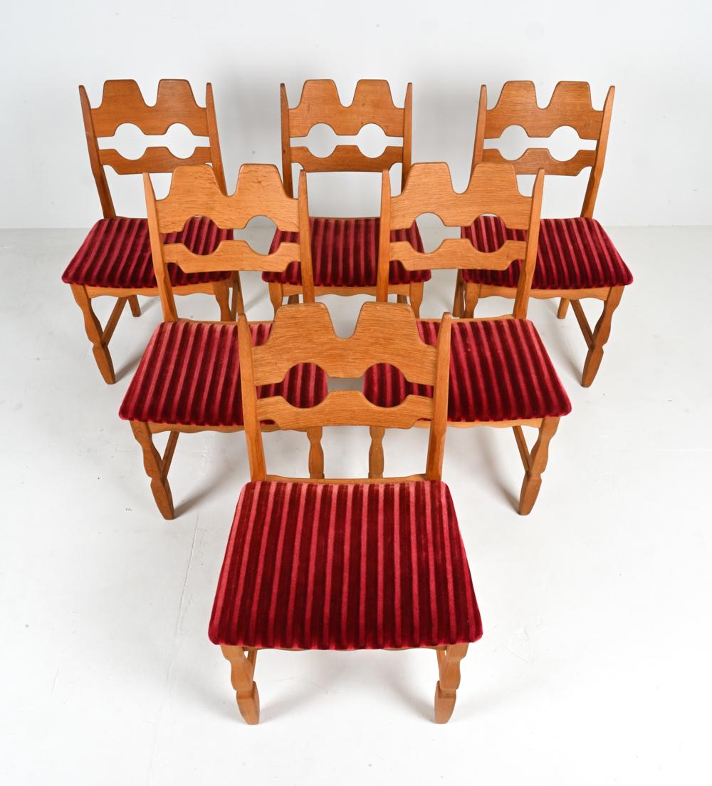 Scandinavian Modern Set of '6' Henning Kjærnulf Razorblade Dining Chairs, c. 1960's