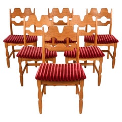 Set of '6' Henning Kjærnulf Razorblade Dining Chairs, c. 1960's