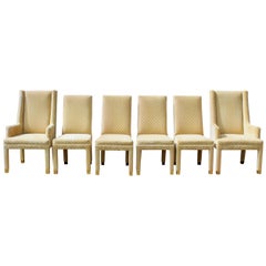 Set of 6 Henredon Parsons Style Upholstered Dining Chairs