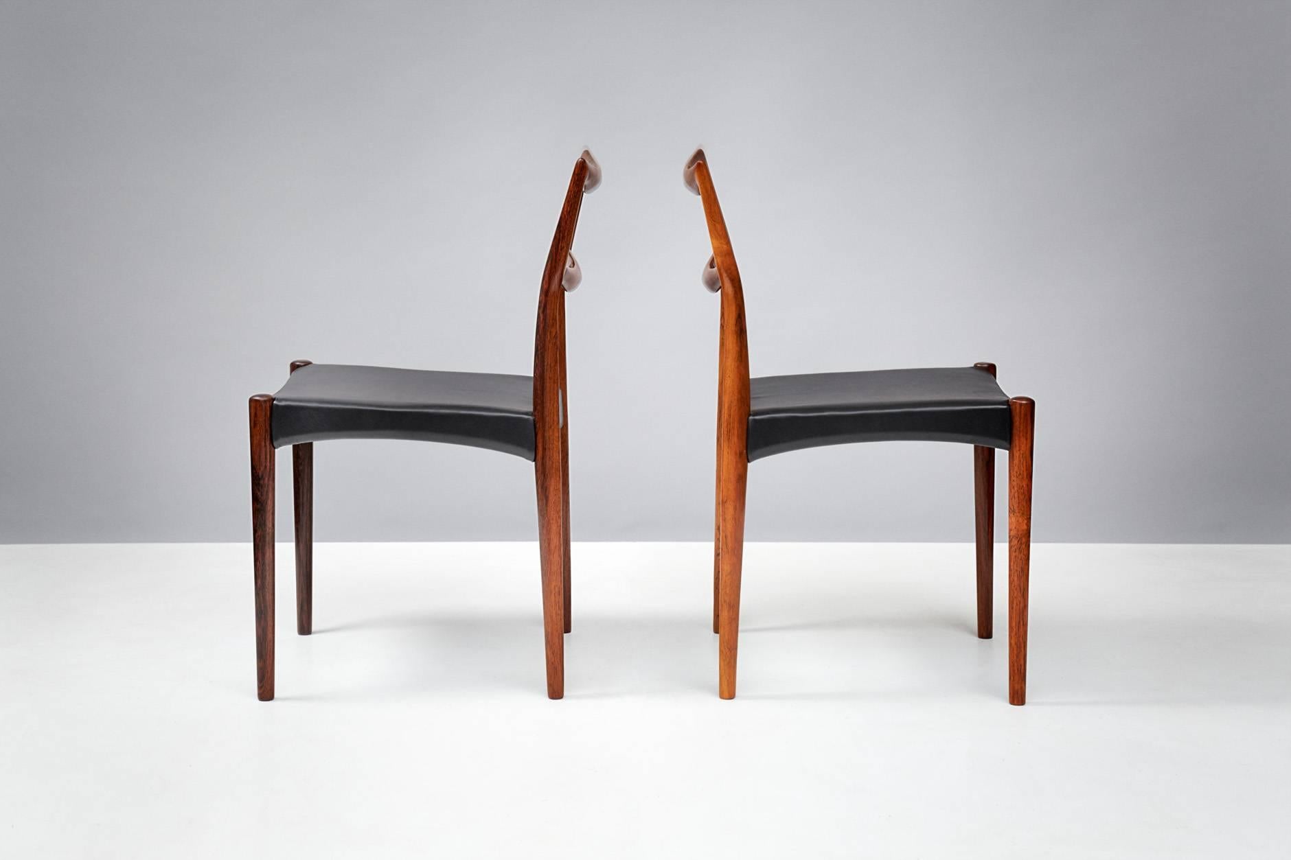 Danish Set of 6 Henry W. Klein Rosewood Dining Chairs, circa 1960