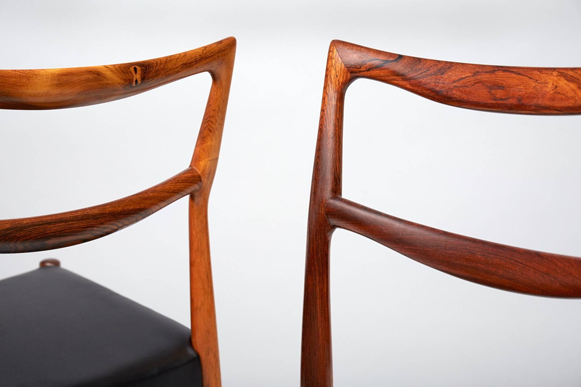 Set of 6 Henry W. Klein Rosewood Dining Chairs, circa 1960 In Excellent Condition In London, GB