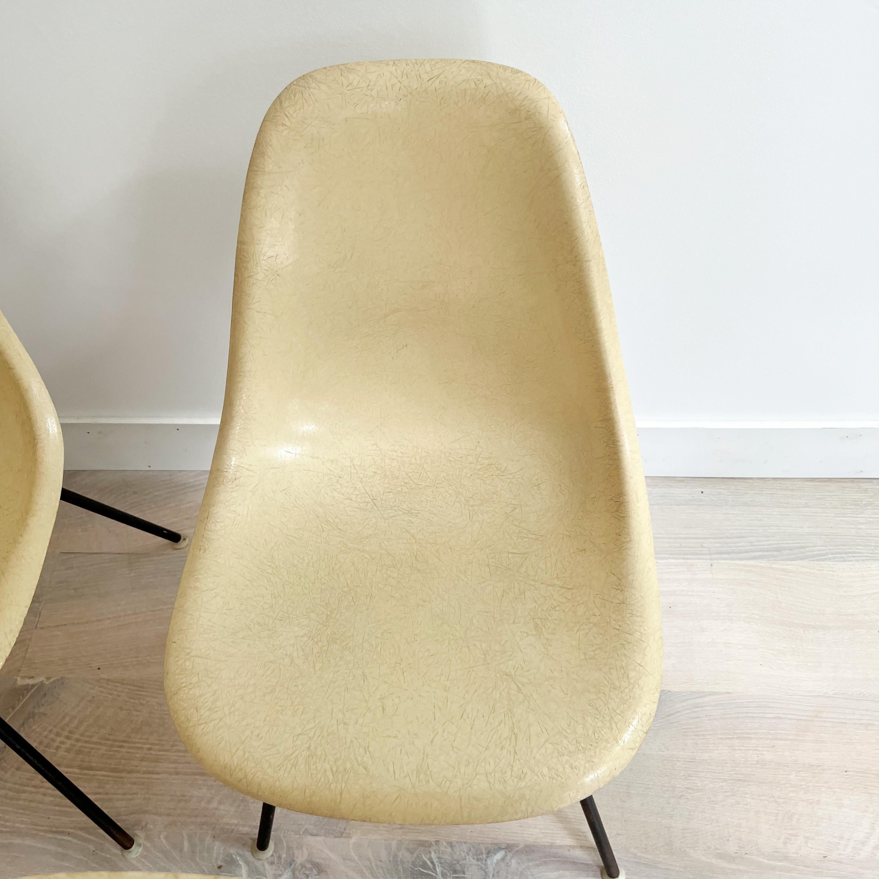 Mid-20th Century Set of 6 Herman Miller DSX Eames Chairs - Yellow Grey