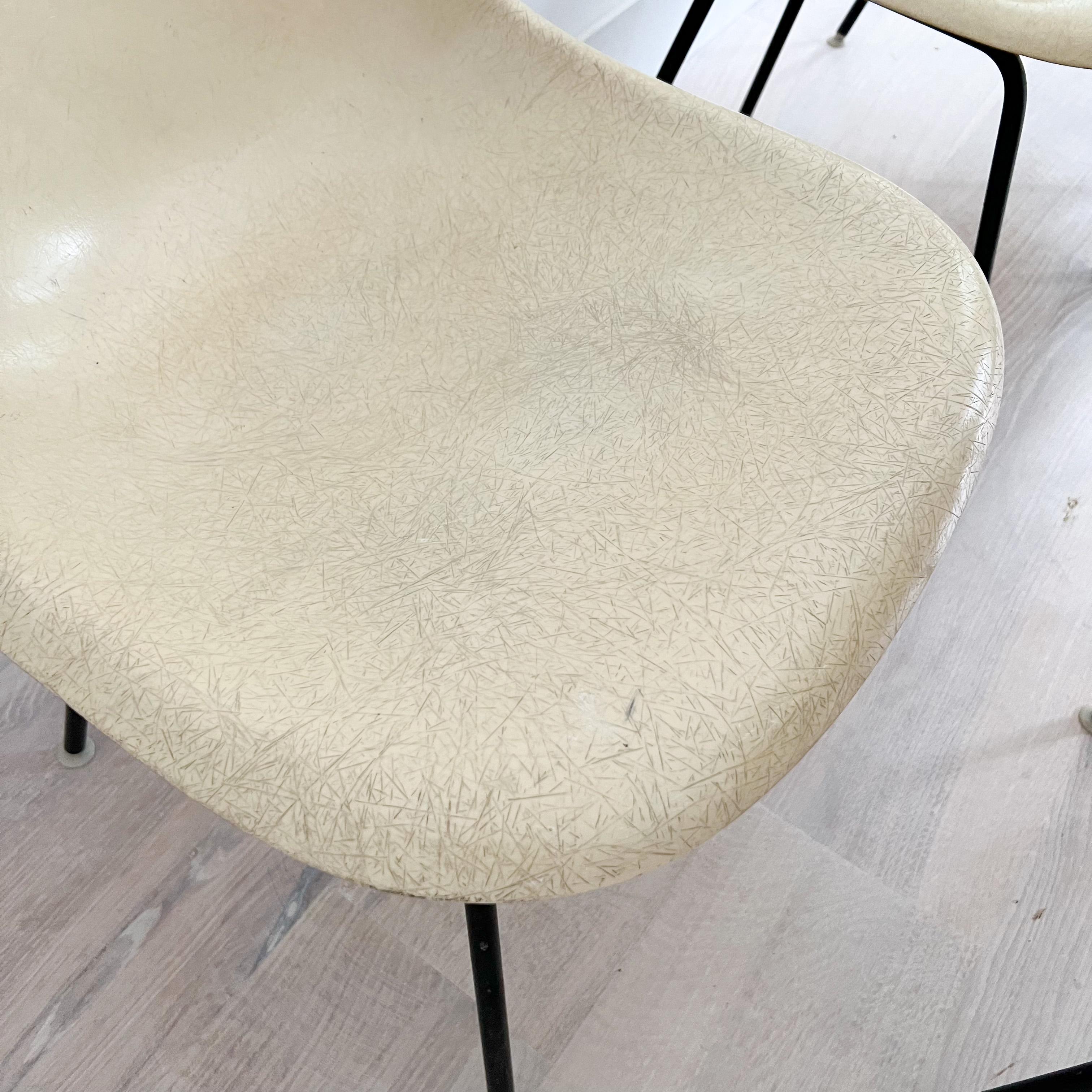 Set of 6 Herman Miller DSX Eames Chairs - Yellow Grey 1