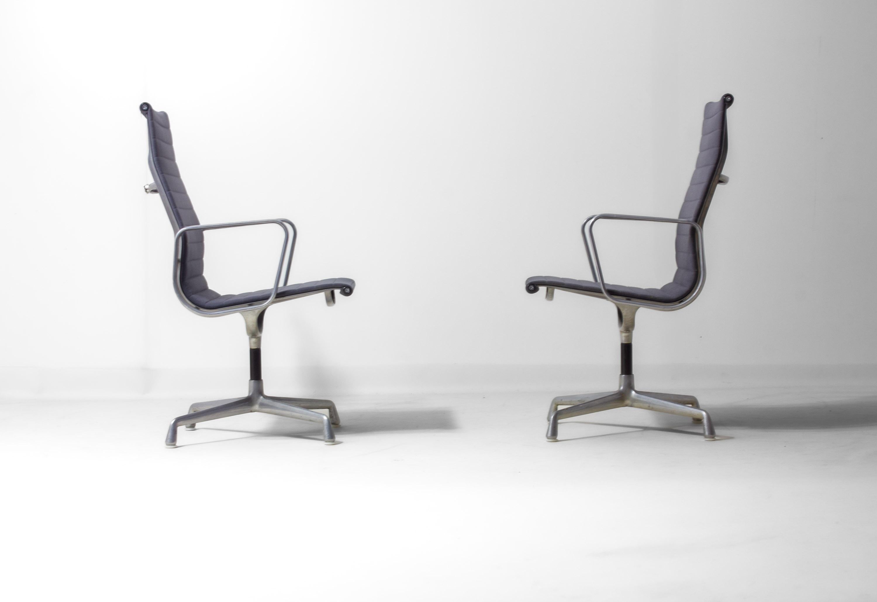 Set of 6 Herman Miller EA109 office chairs in blue grey fabric, 1980s im Angebot 8
