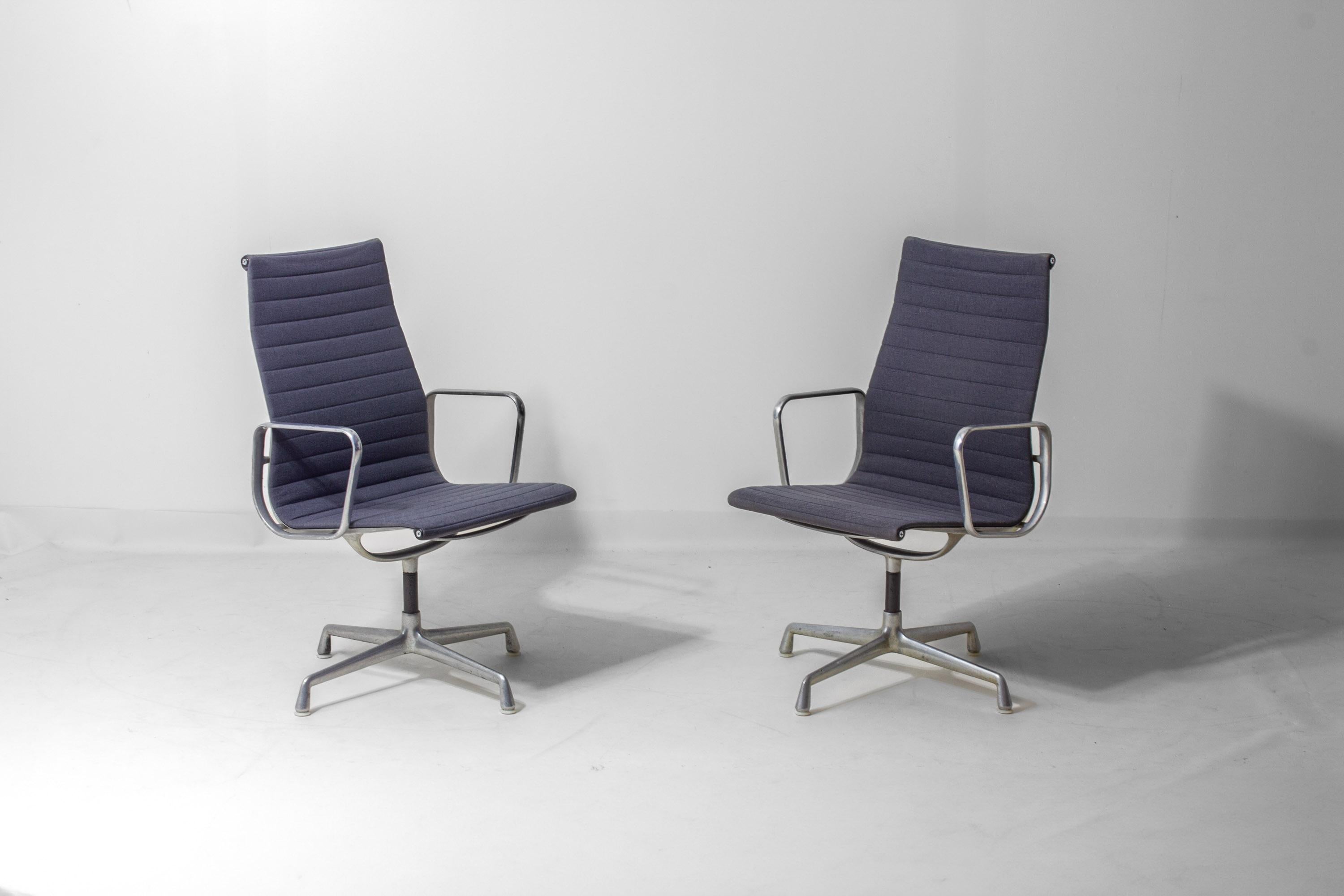 Set of 6 Herman Miller EA109 office chairs in blue grey fabric, 1980s im Angebot 9