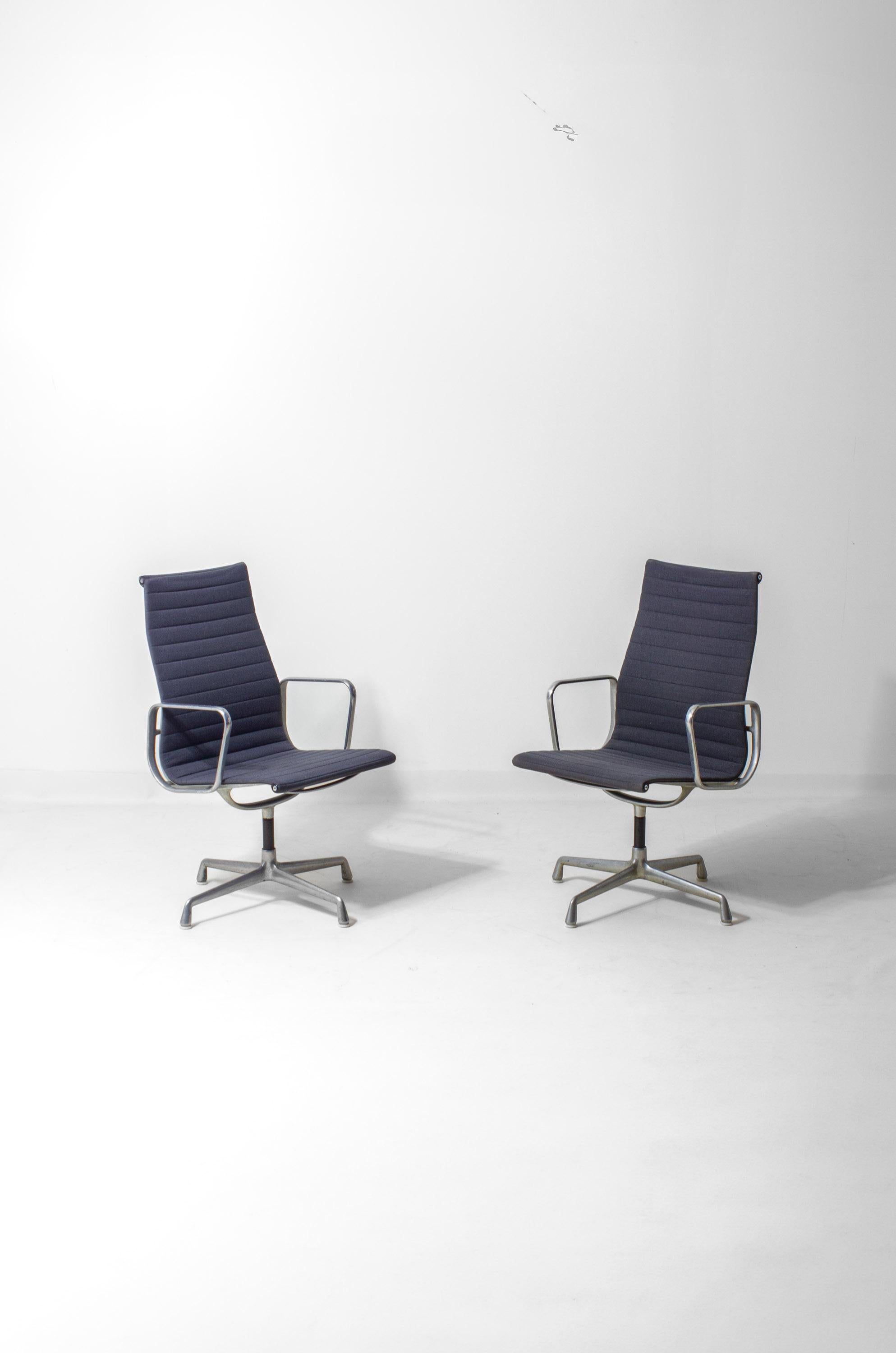 Set of 6 Herman Miller EA109 office chairs in blue grey fabric, 1980s im Angebot 10