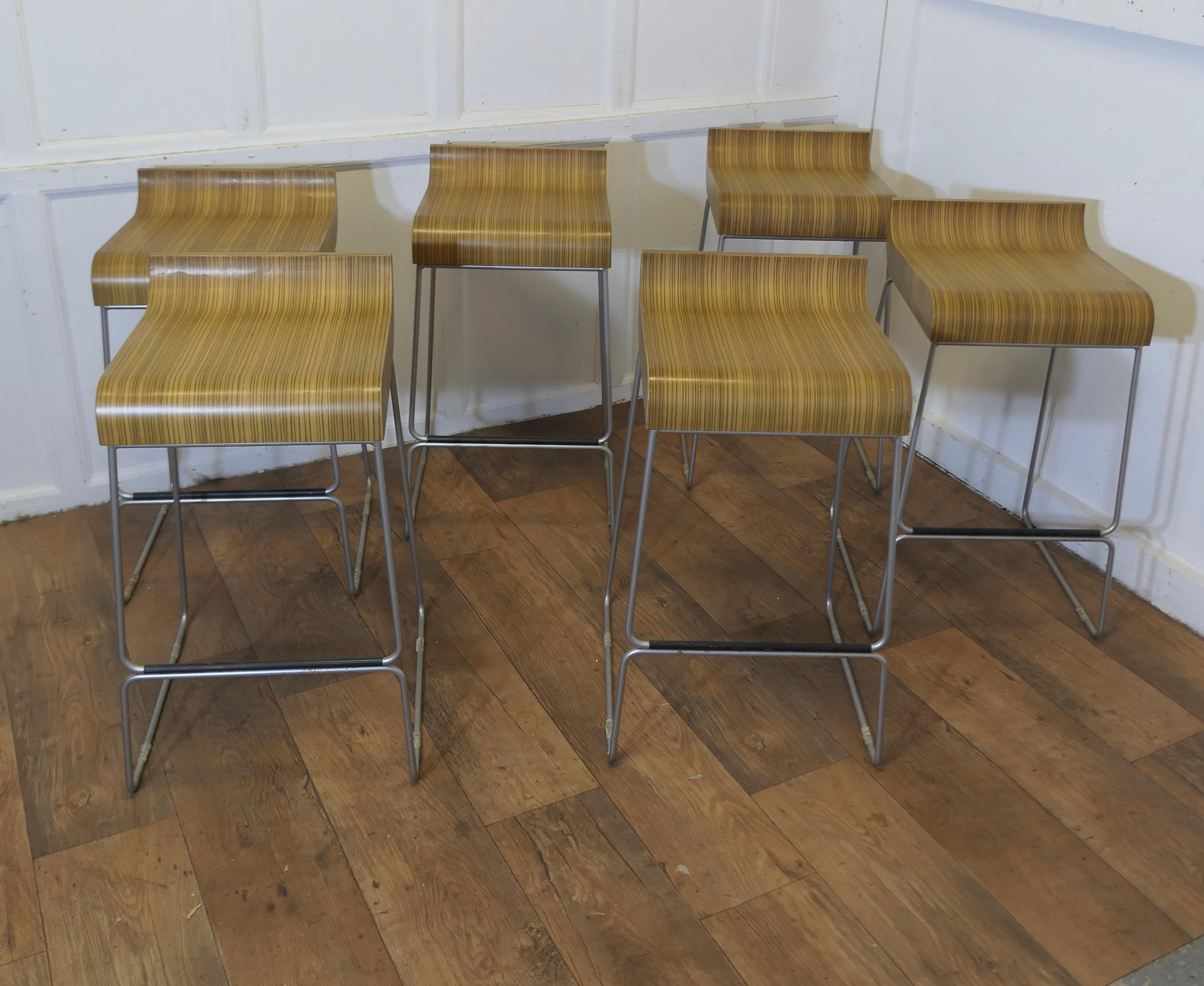 Set of 6 High Class Italian Bar Stools by Emilio Nanni    Superb design In Good Condition In Godshill, Isle of Wight