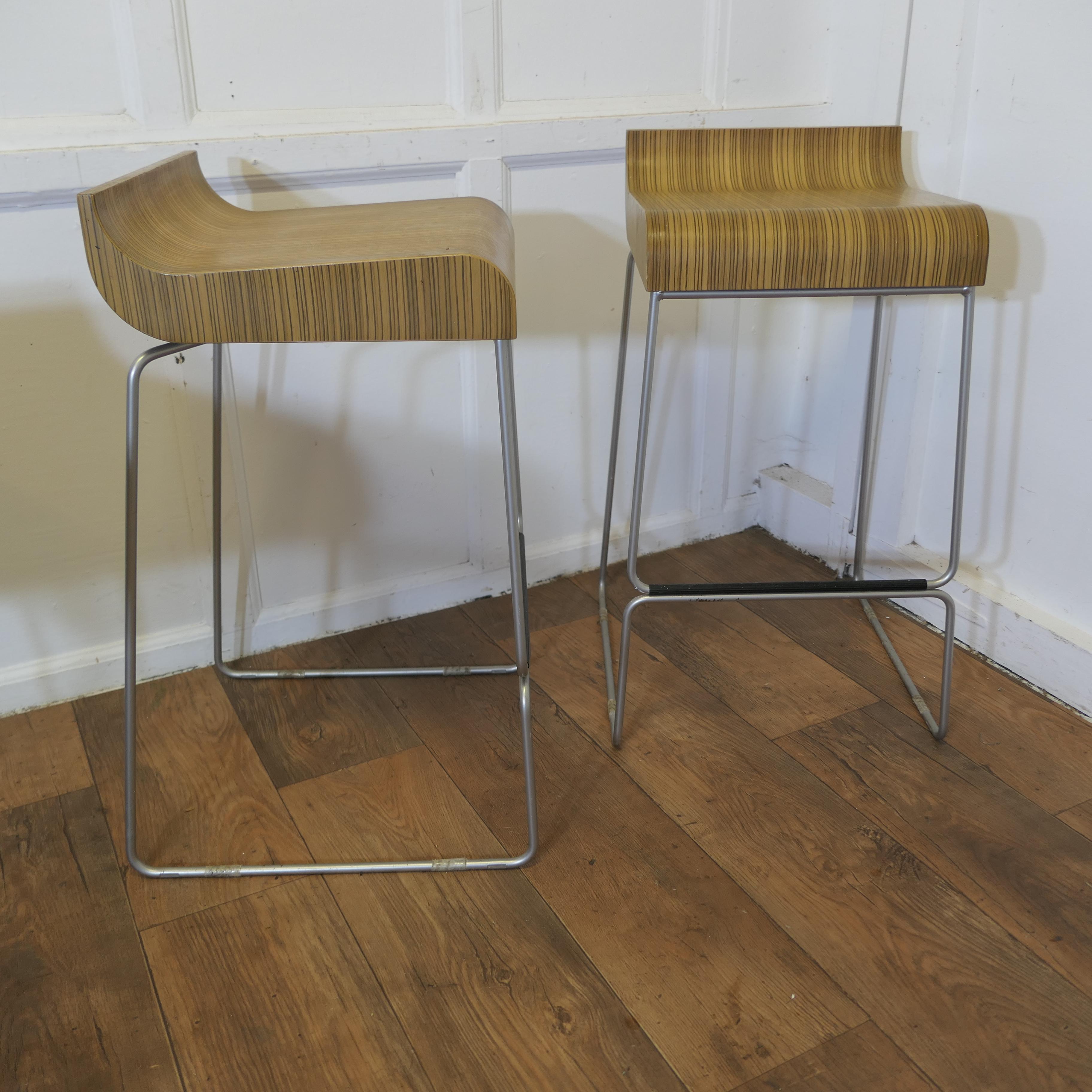 Set of 6 High Class Italian Bar Stools by Emilio Nanni    Superb design 2
