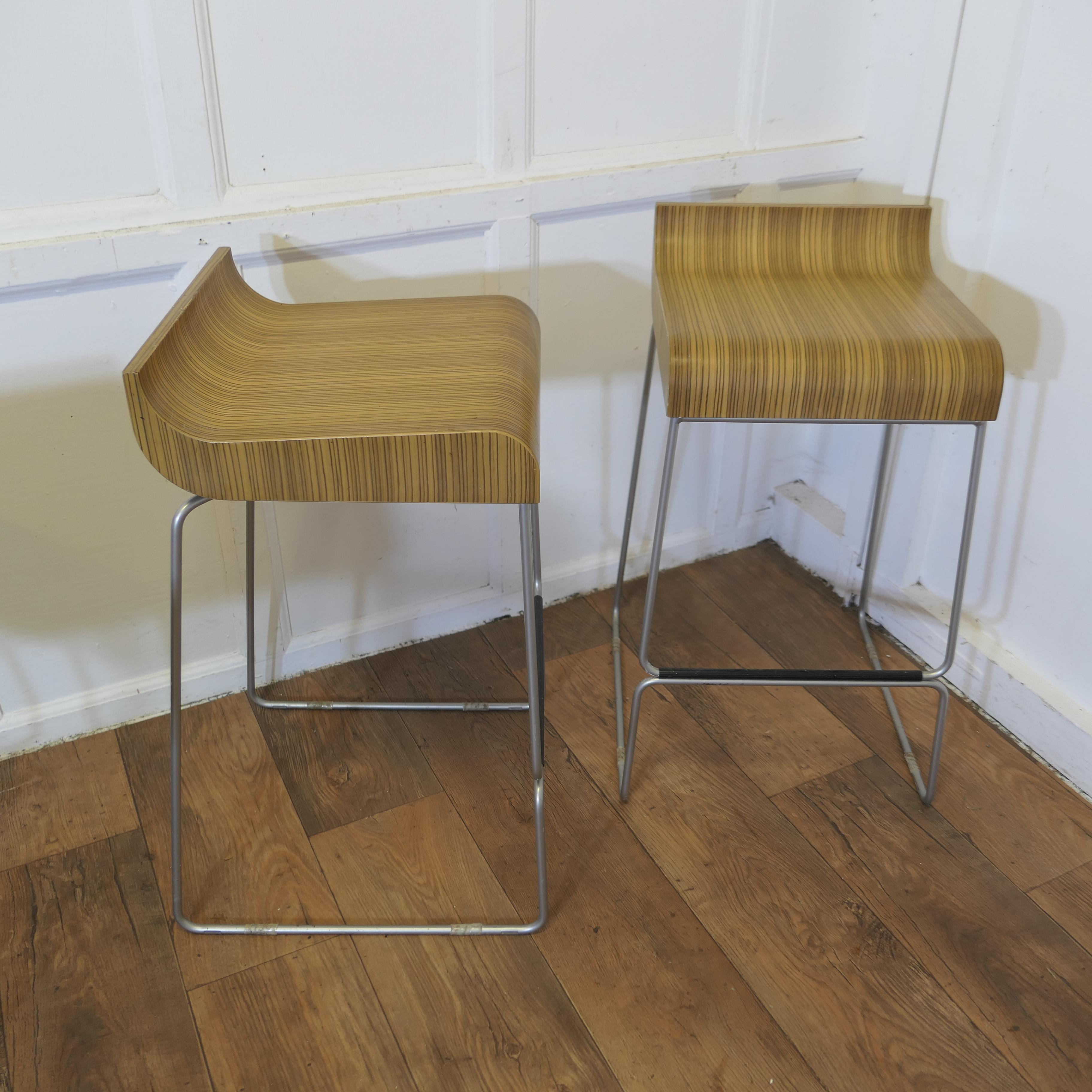 Set of 6 High Class Italian Bar Stools by Emilio Nanni    Superb design 3