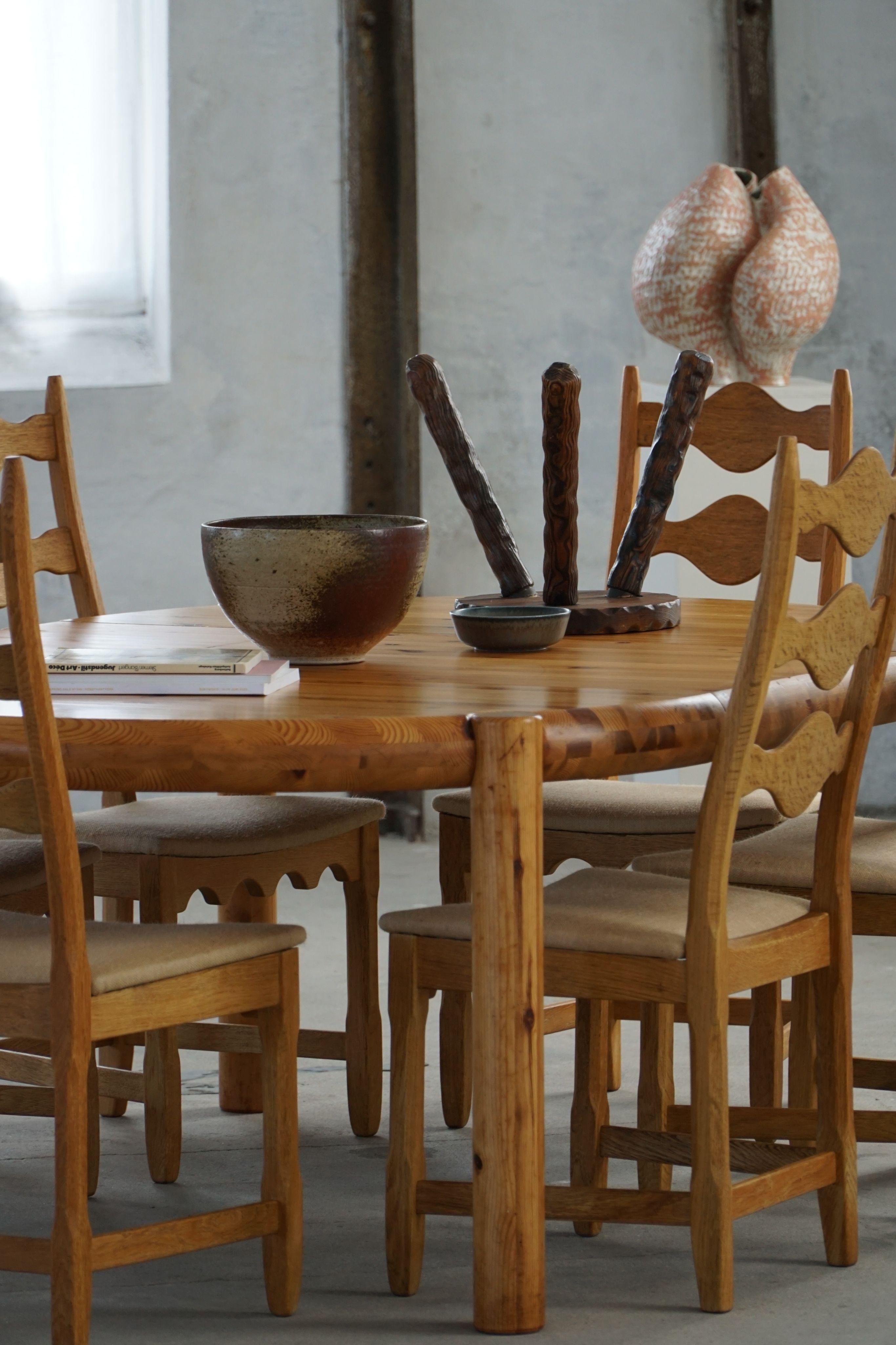 Ensemble de 6 chaises de salle à manger à dossier haut en Oak, modernité danoise, Henning Kjærnulf, années 1960 en vente 6