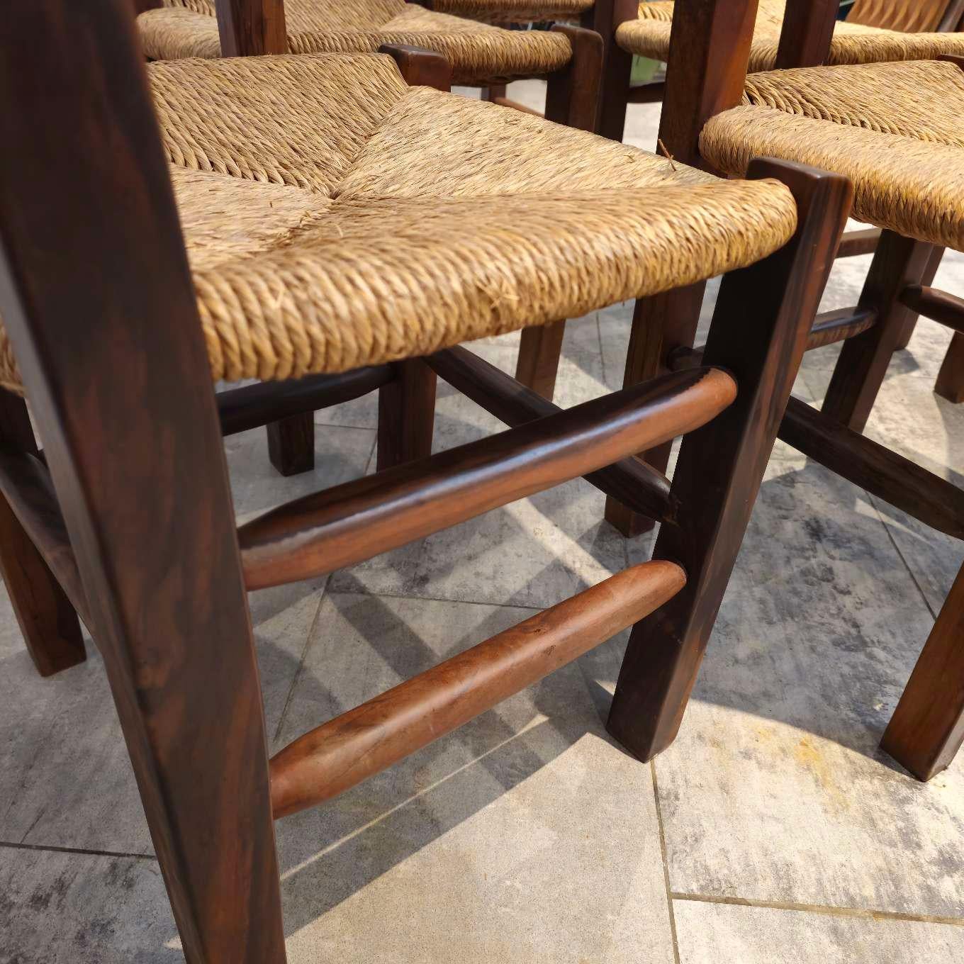 Set of 6, Highback Solid Oak Chairs  For Sale 5