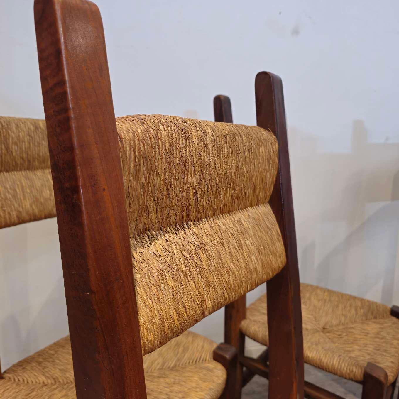 Set of 6, Highback Solid Oak Chairs  For Sale 6