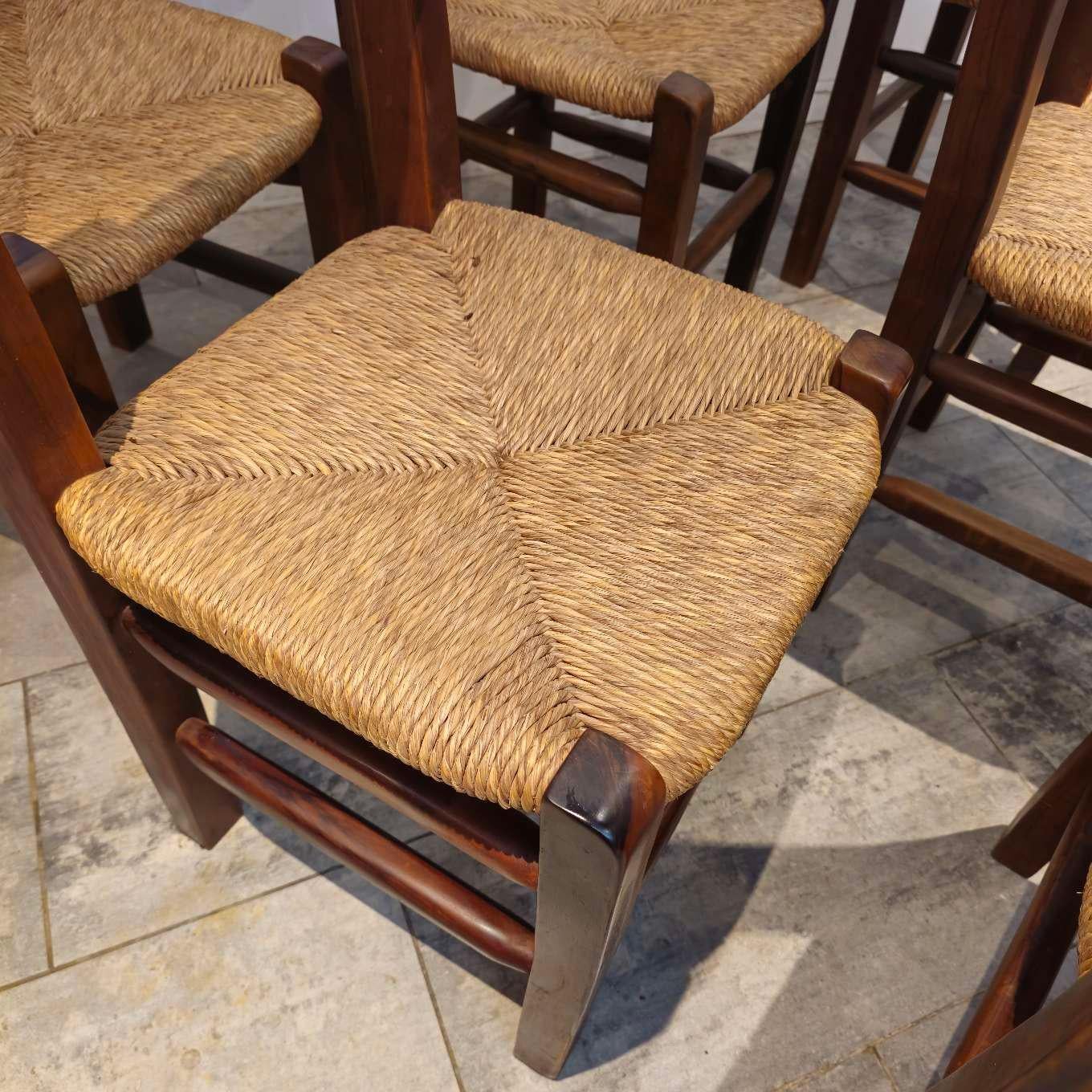 Set of 6, Highback Solid Oak Chairs  For Sale 1