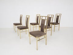 Set of 6 Hollywood Regency Dining Chairs, Italy, 1970s